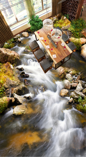 3D River Overflowing 043 Floor Mural Wallpaper AJ Wallpaper 2