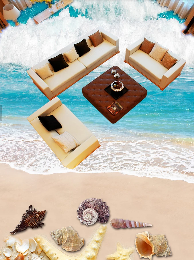 3D Beach Items 575 Floor Mural Wallpaper Murals Rug & Mat Print Epoxy waterproof bath floor