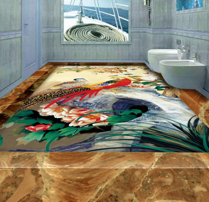 3D Peony Blossoms 320 Floor Mural Wallpaper Murals Rug & Mat Print Epoxy waterproof bath floor