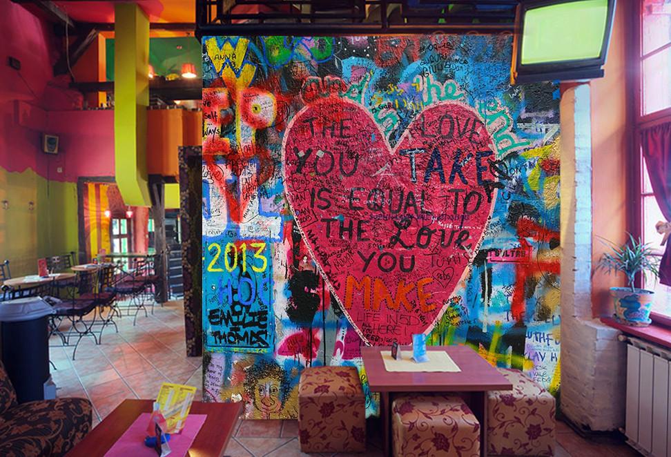 3D Heart Graffiti Painting 098 Wallpaper AJ Wallpaper