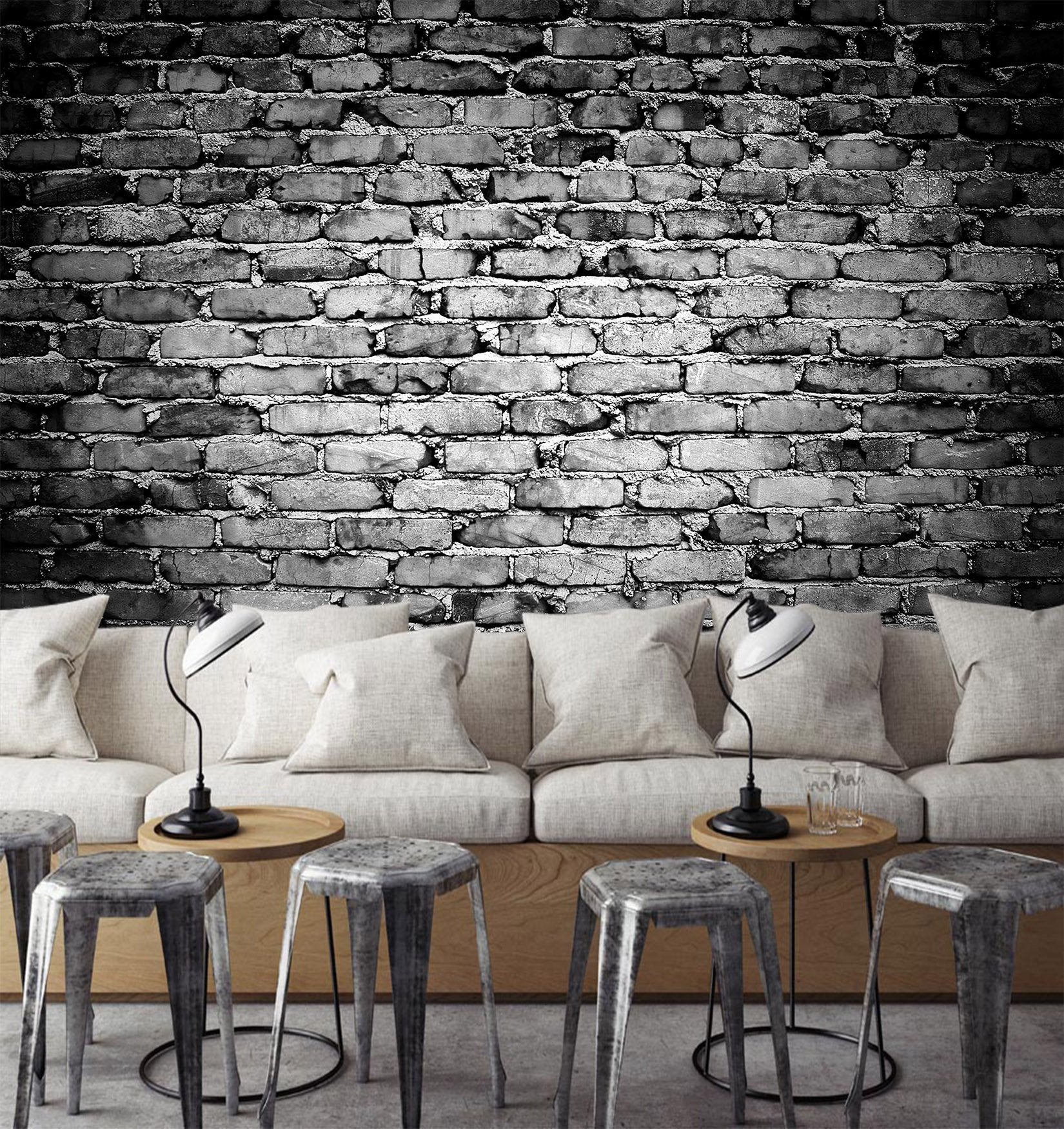3D Black Bricks 1424 Wall Murals Wallpaper AJ Wallpaper 2