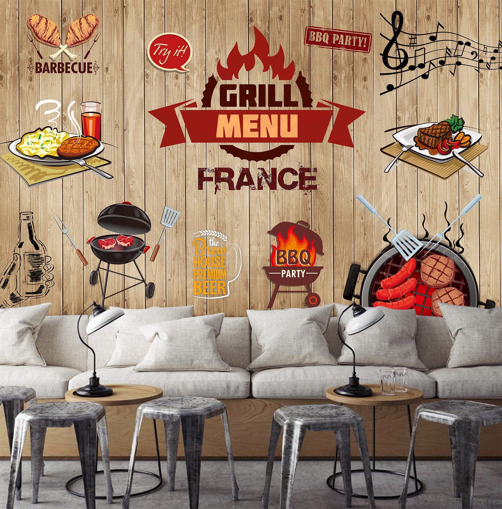 3D Good Tasting Food 028 Wall Murals
