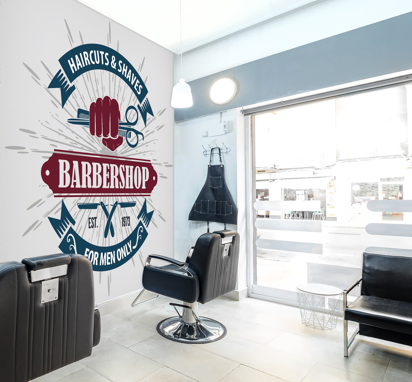 3D Barber Scissors 115231 Barber Shop Wall Murals