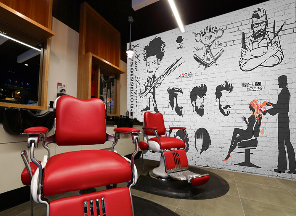 3D Gold Medal Barber 1463 Barber Shop Wall Murals