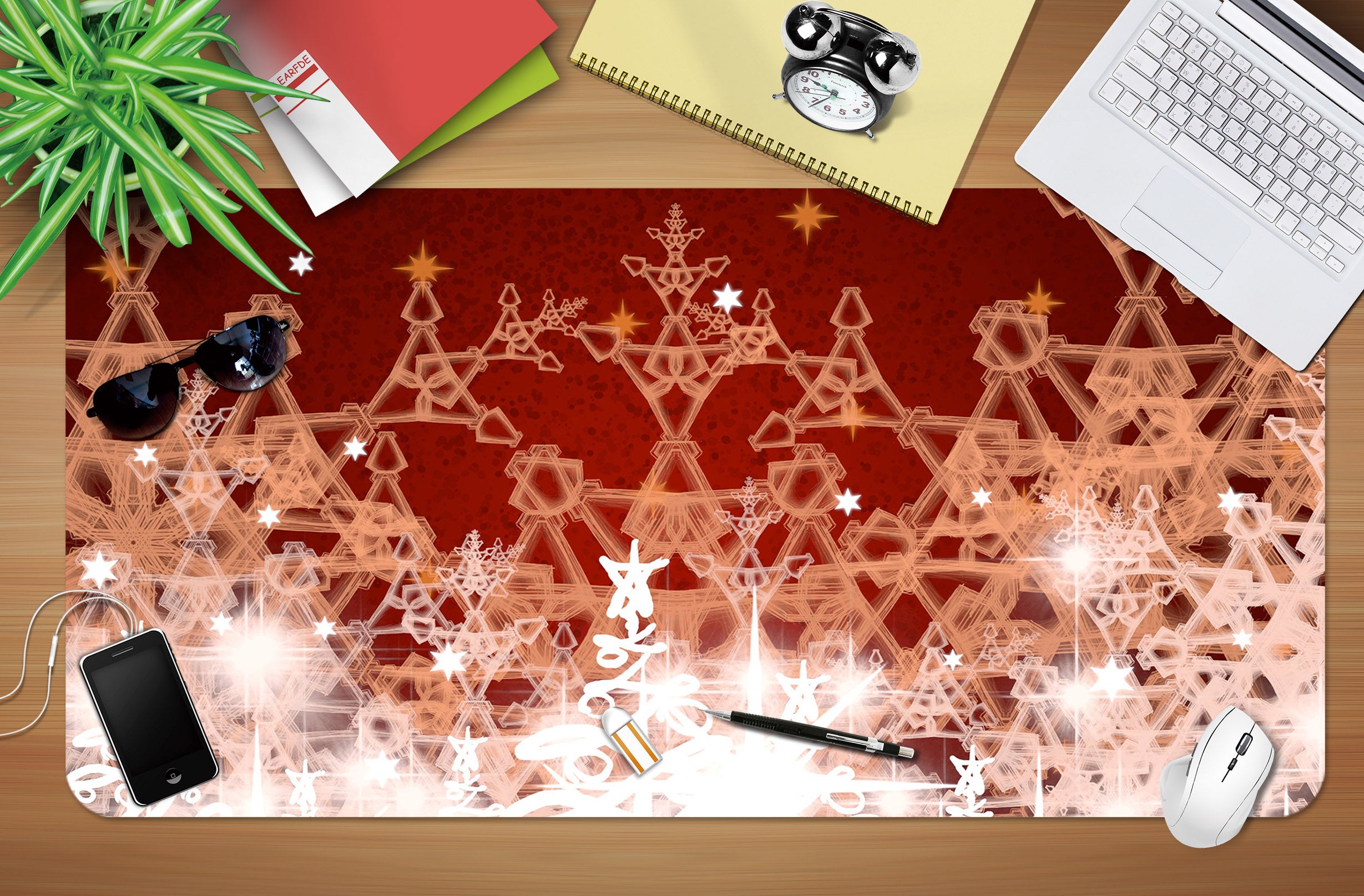 3D Snowflake 53226 Christmas Desk Mat Xmas