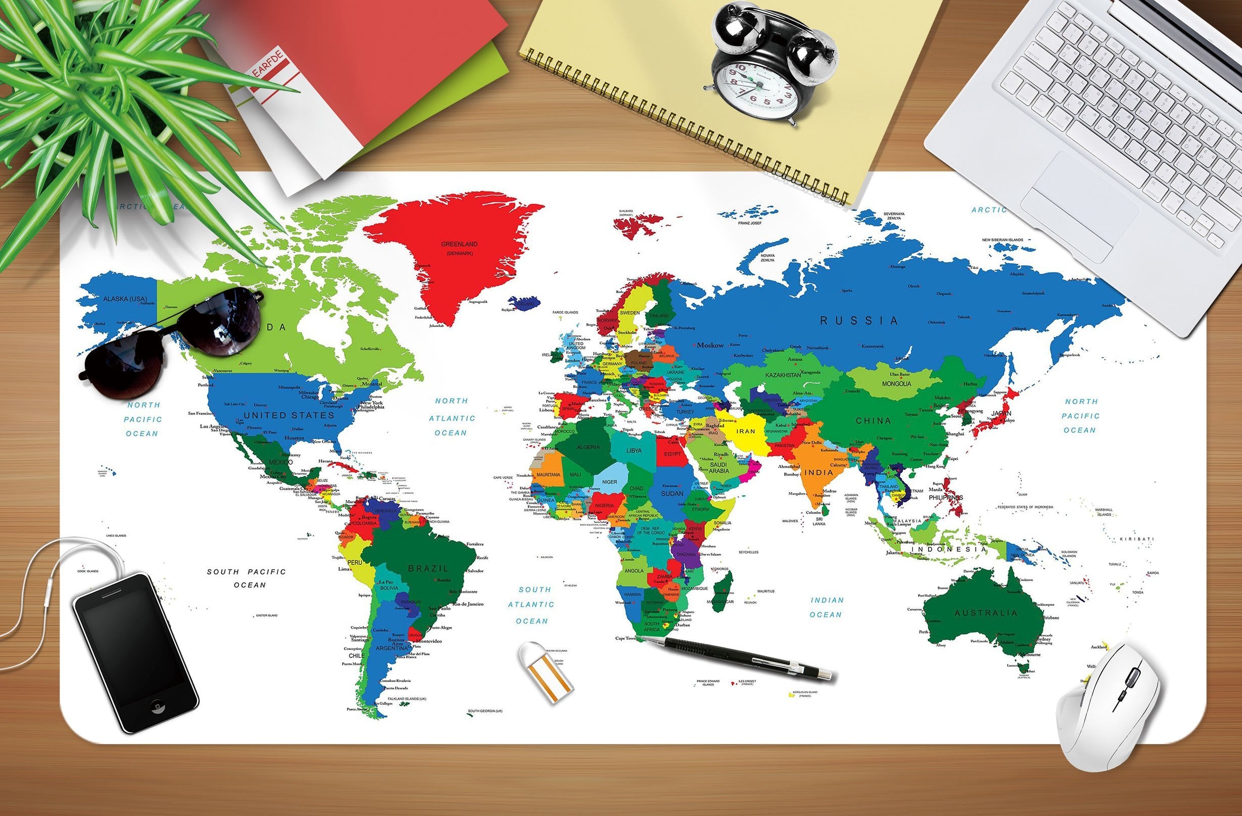 3D Blue Map 128 Desk Mat Mat AJ Creativity Home