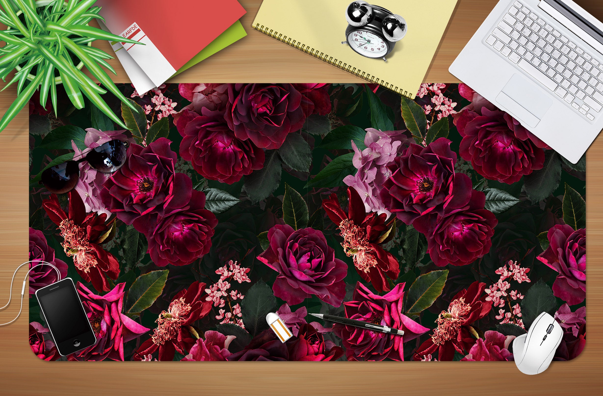 3D Fuchsia Flowers 120187 Uta Naumann Desk Mat