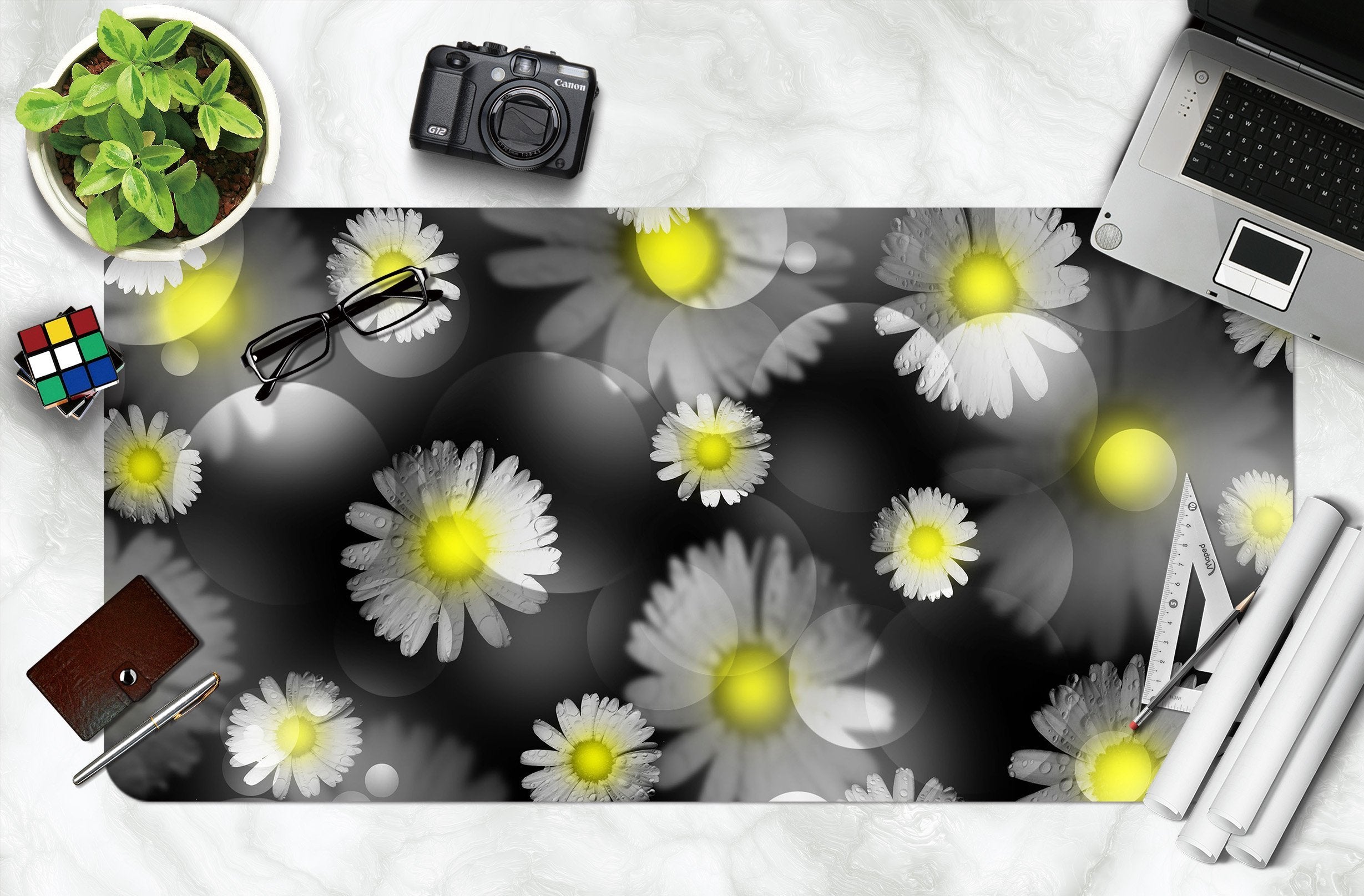 3D Chrysanthemum Falling 167 Desk Mat Mat AJ Creativity Home