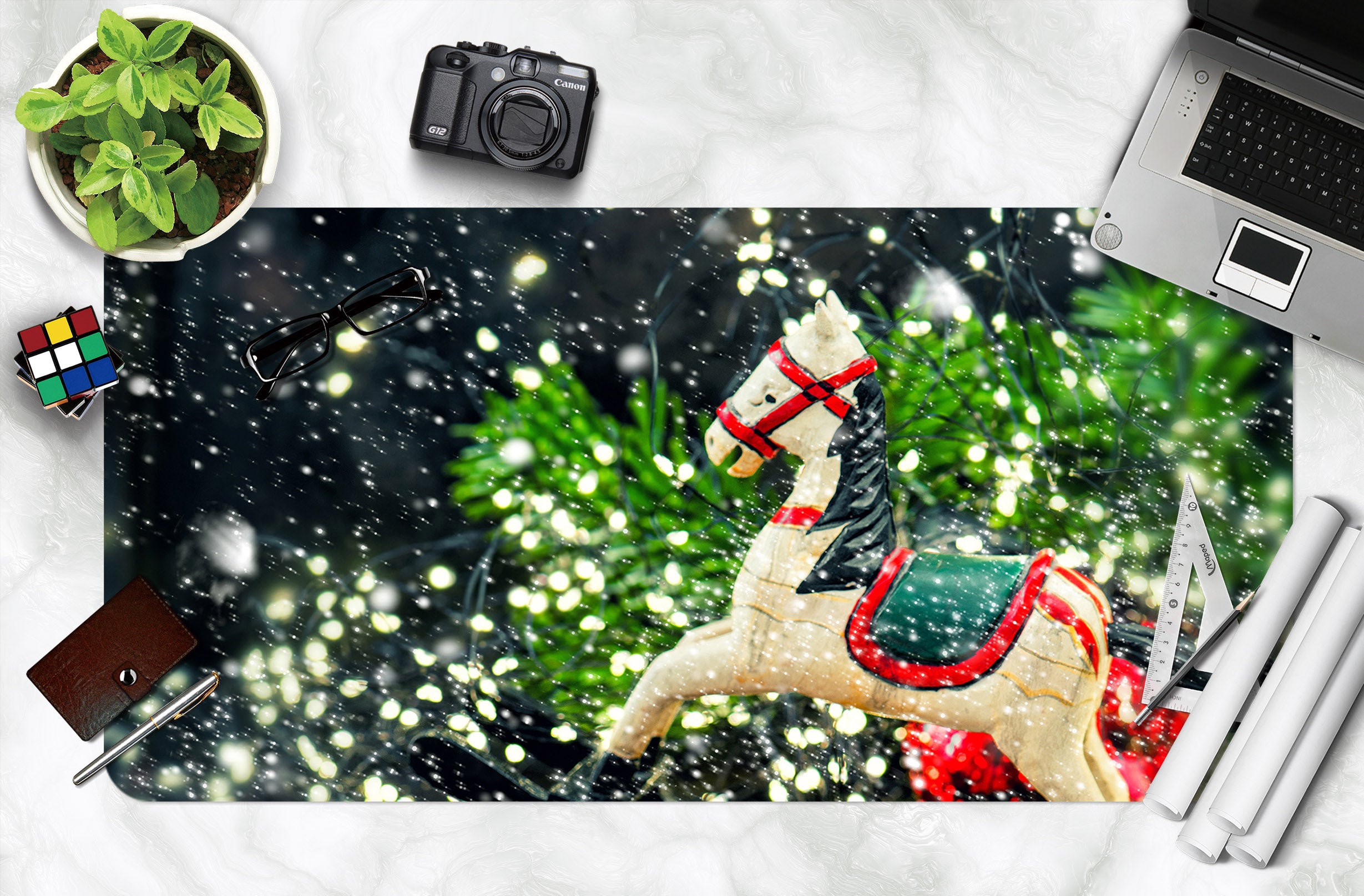 3D Tree Trojan Horse 53187 Christmas Desk Mat Xmas