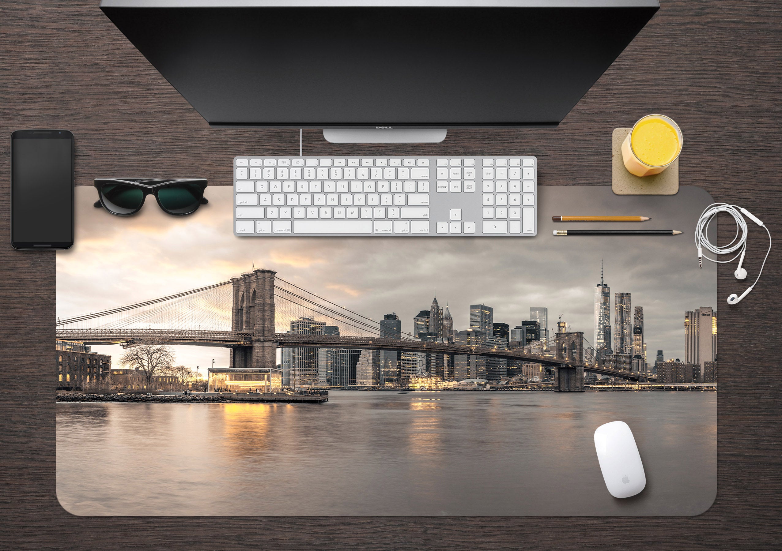 3D Bridge Sea 7745 Assaf Frank Desk Mat