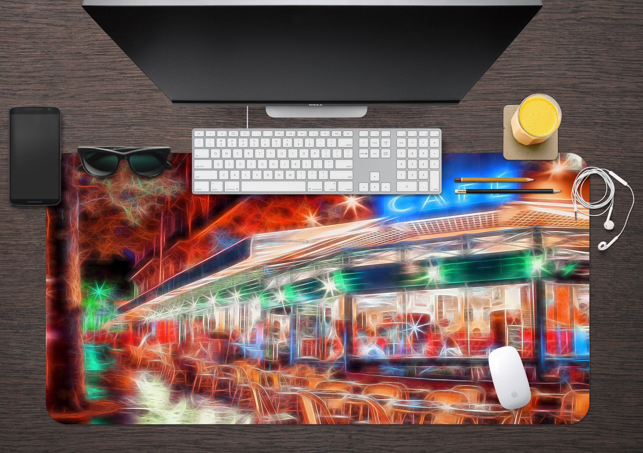 3D Colorful Neon 7732 Assaf Frank Desk Mat