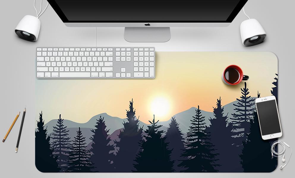 3D Forest Sunset 080 Desk Mat Mat AJ Creativity Home
