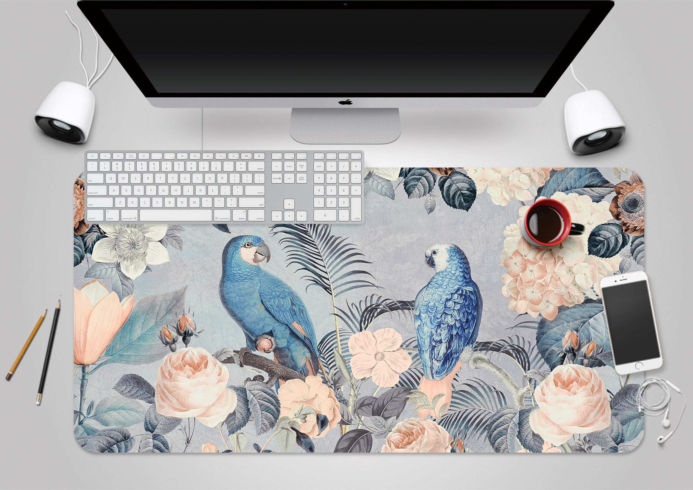 3D Two Parrots 5230 Andrea Haase Desk Mat