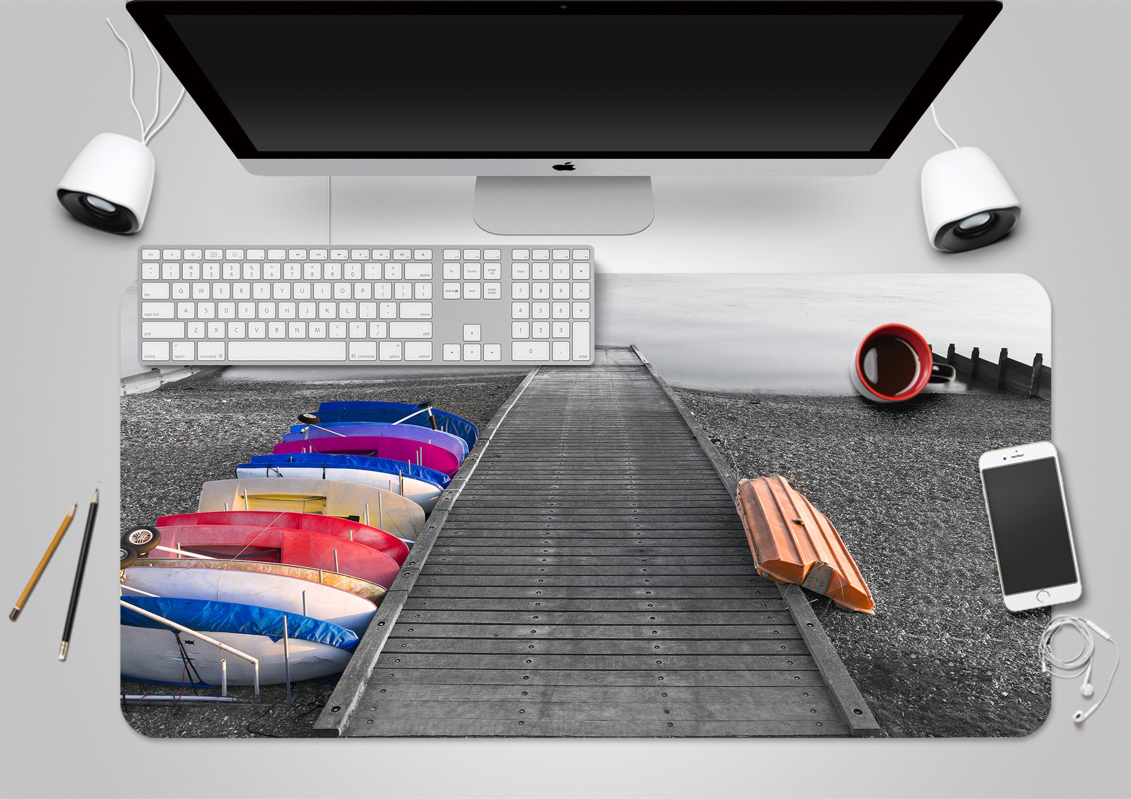 3D Wooden Bridge 7707 Assaf Frank Desk Mat