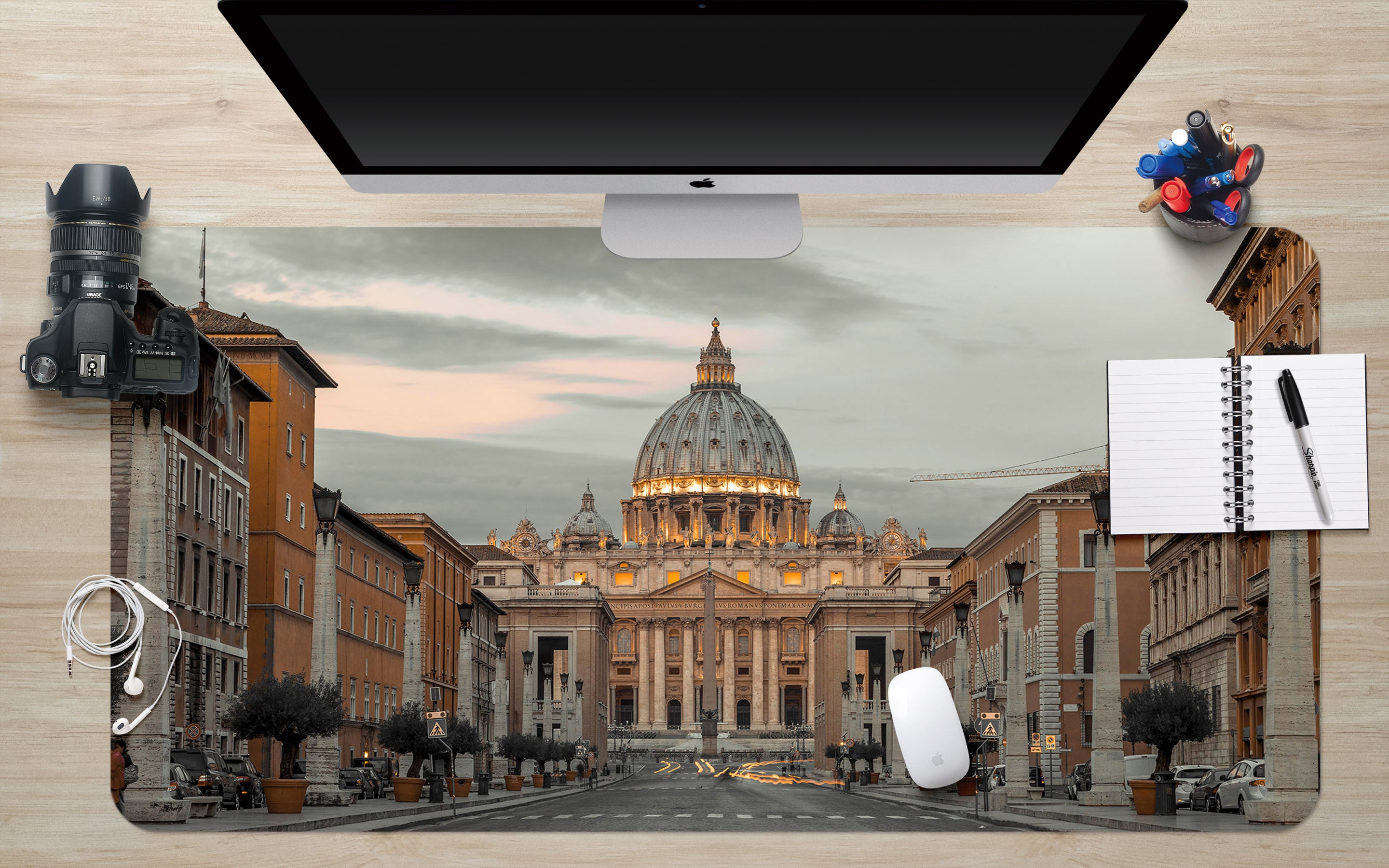 3D Castle Building 7733 Assaf Frank Desk Mat