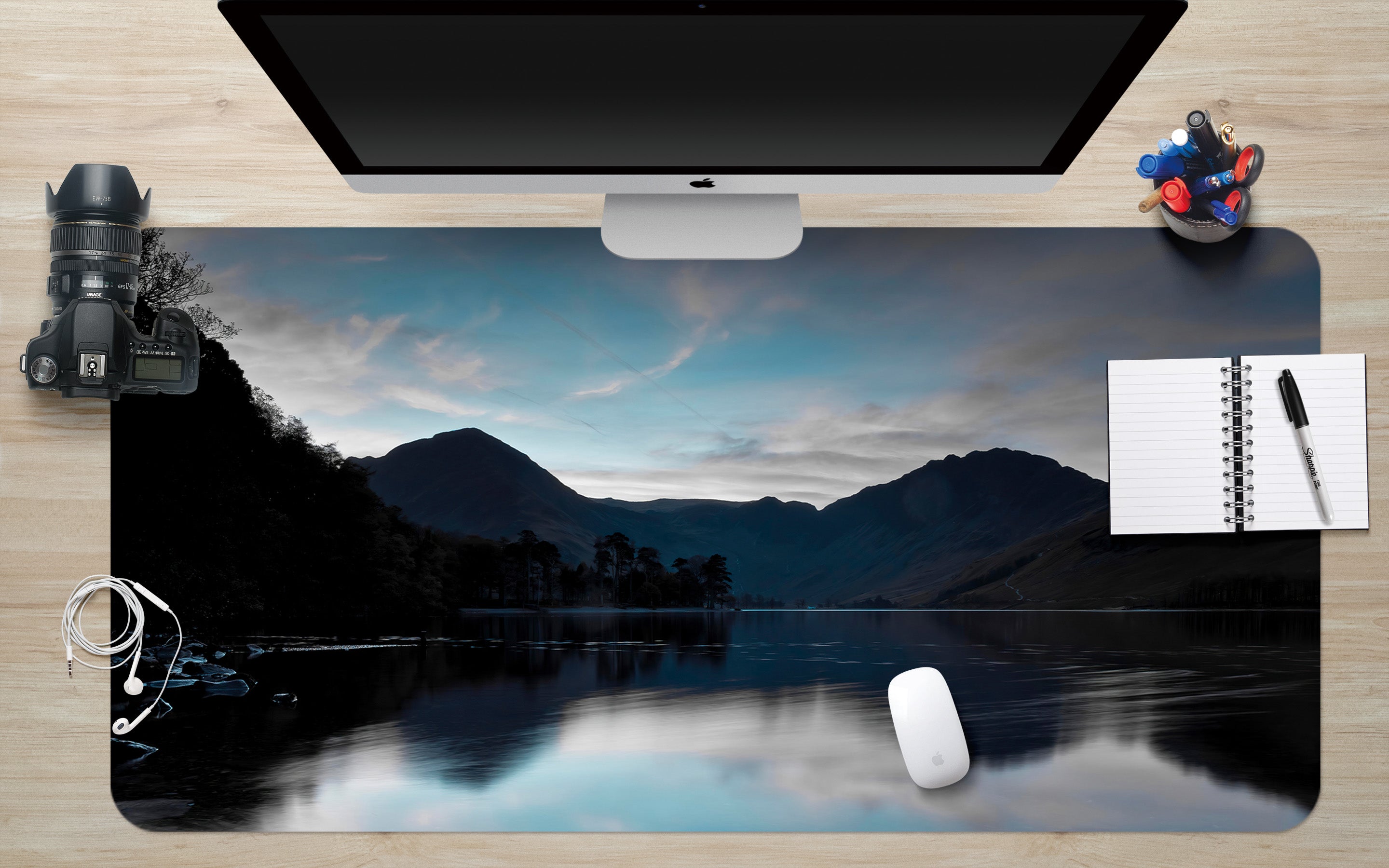 3D Mountain Lake 7721 Assaf Frank Desk Mat