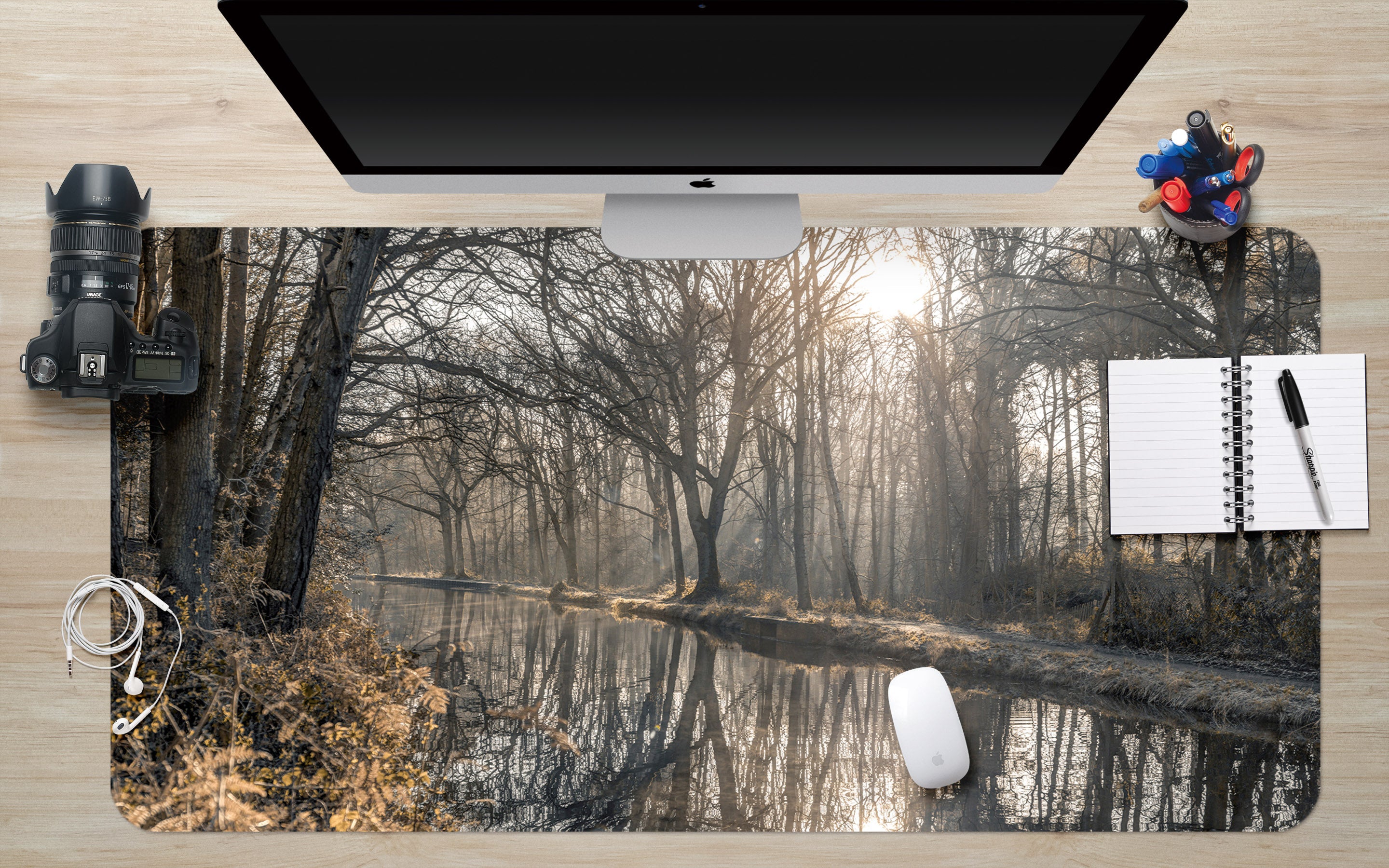 3D Tree River 7748 Assaf Frank Desk Mat