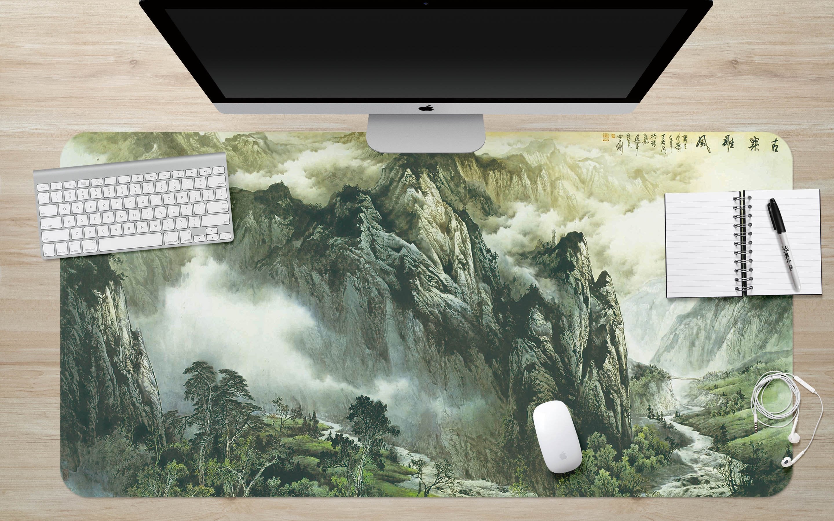 3D Steep Mountains 104 Desk Mat Mat AJ Creativity Home