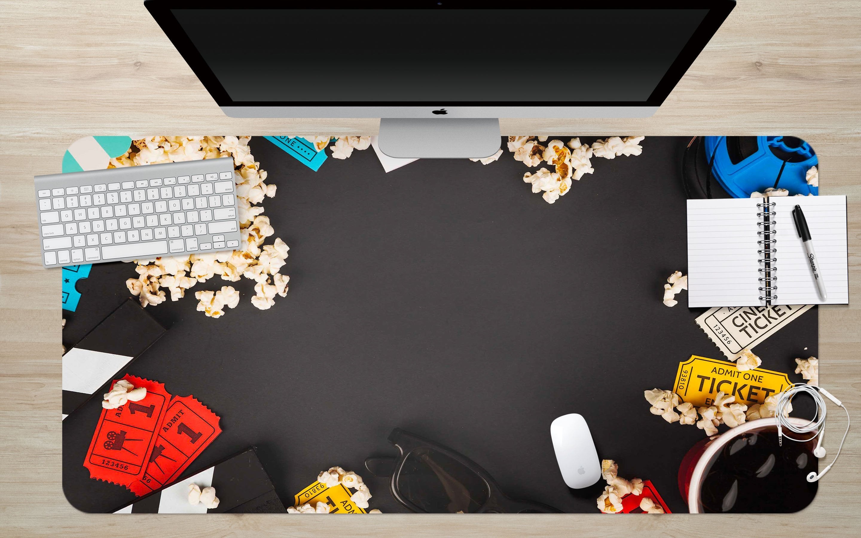 3D Popcorn Label 114 Desk Mat Mat AJ Creativity Home