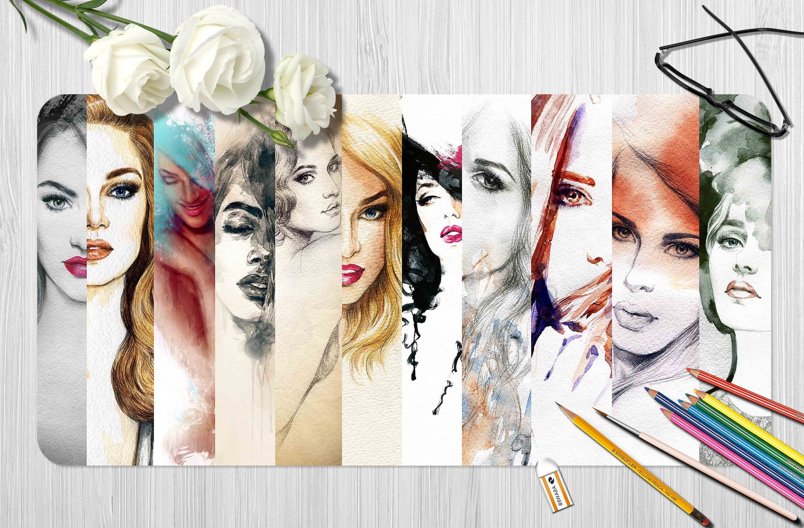 3D Color Girl 070 Desk Mat Mat AJ Creativity Home