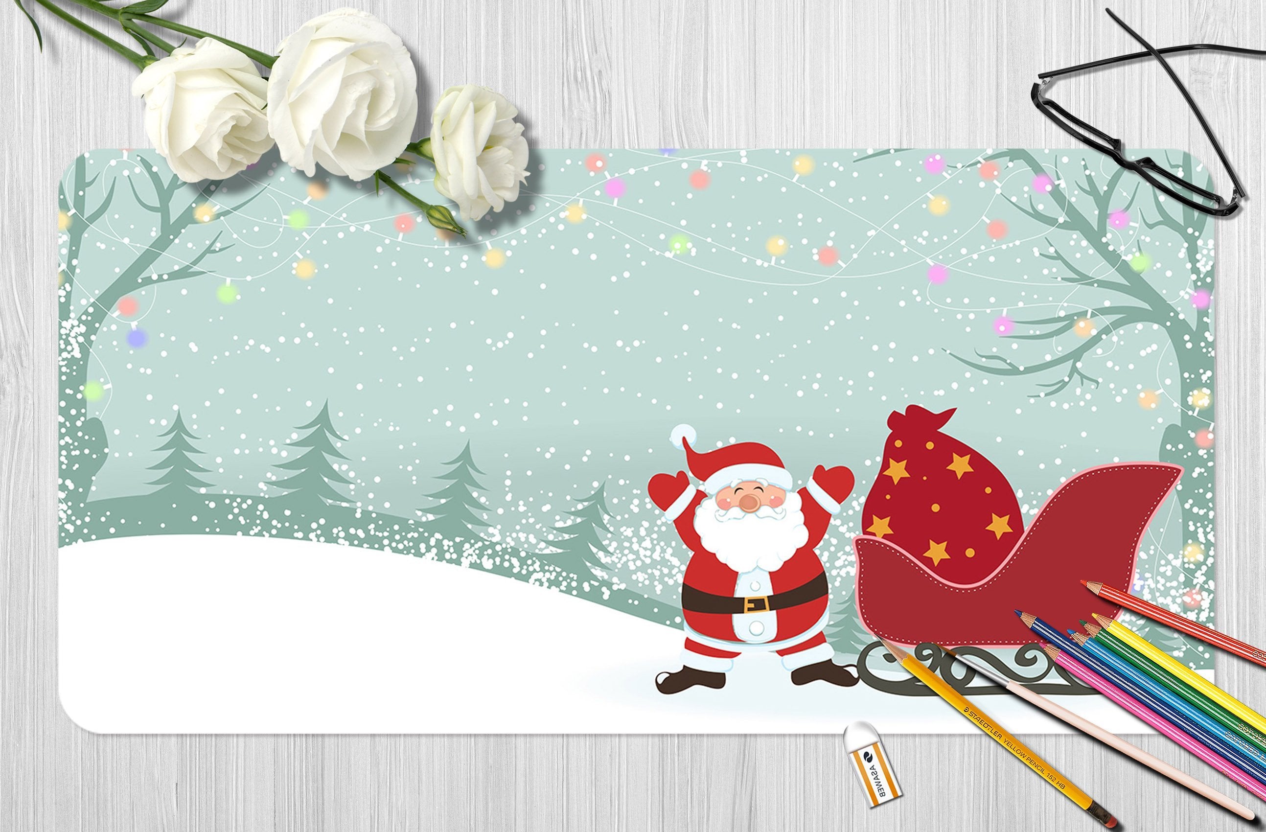 3D Snow Drifting Sled 038 Desk Mat Mat AJ Creativity Home