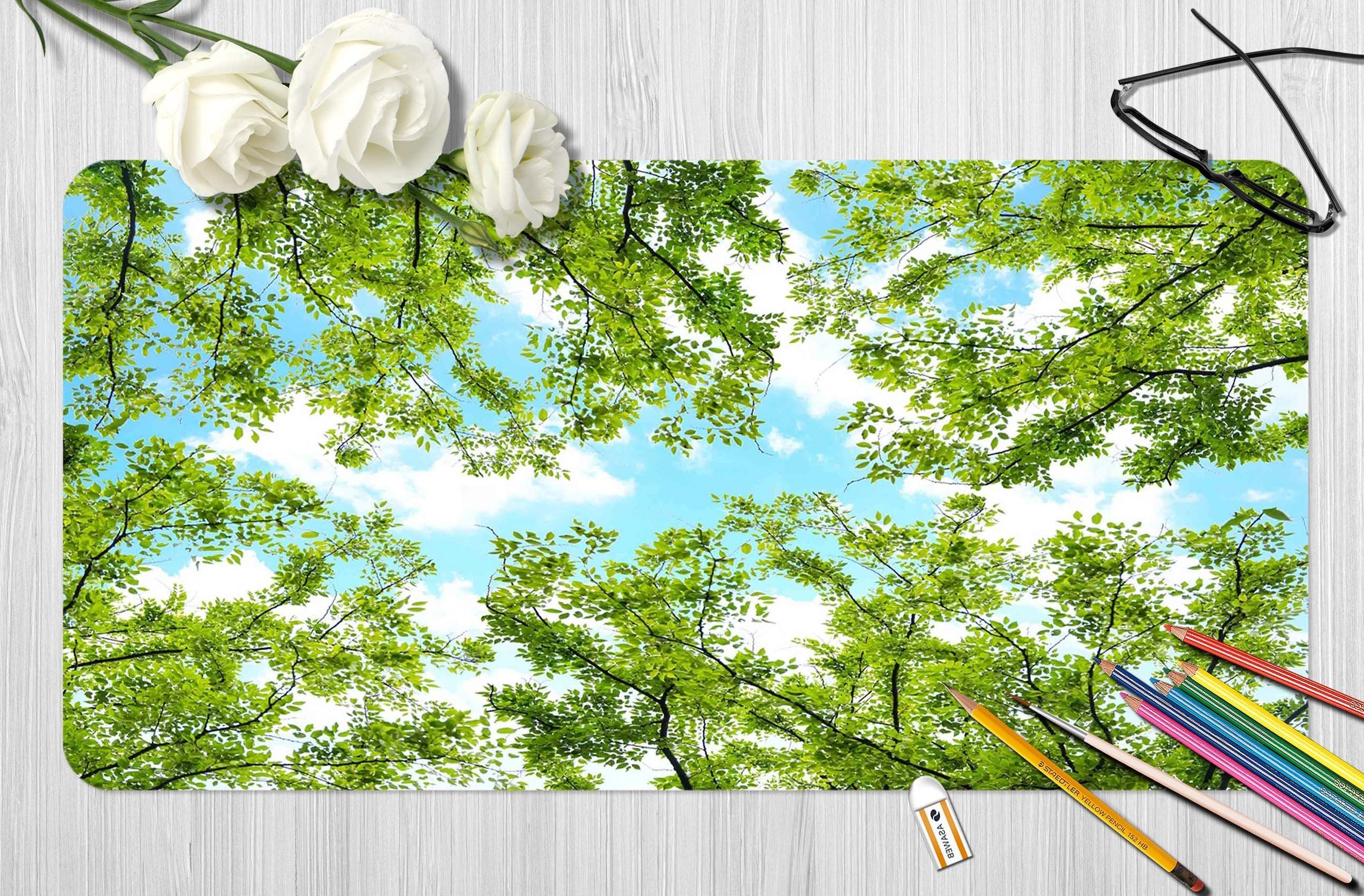 3D Sky Woods 122 Desk Mat Mat AJ Creativity Home