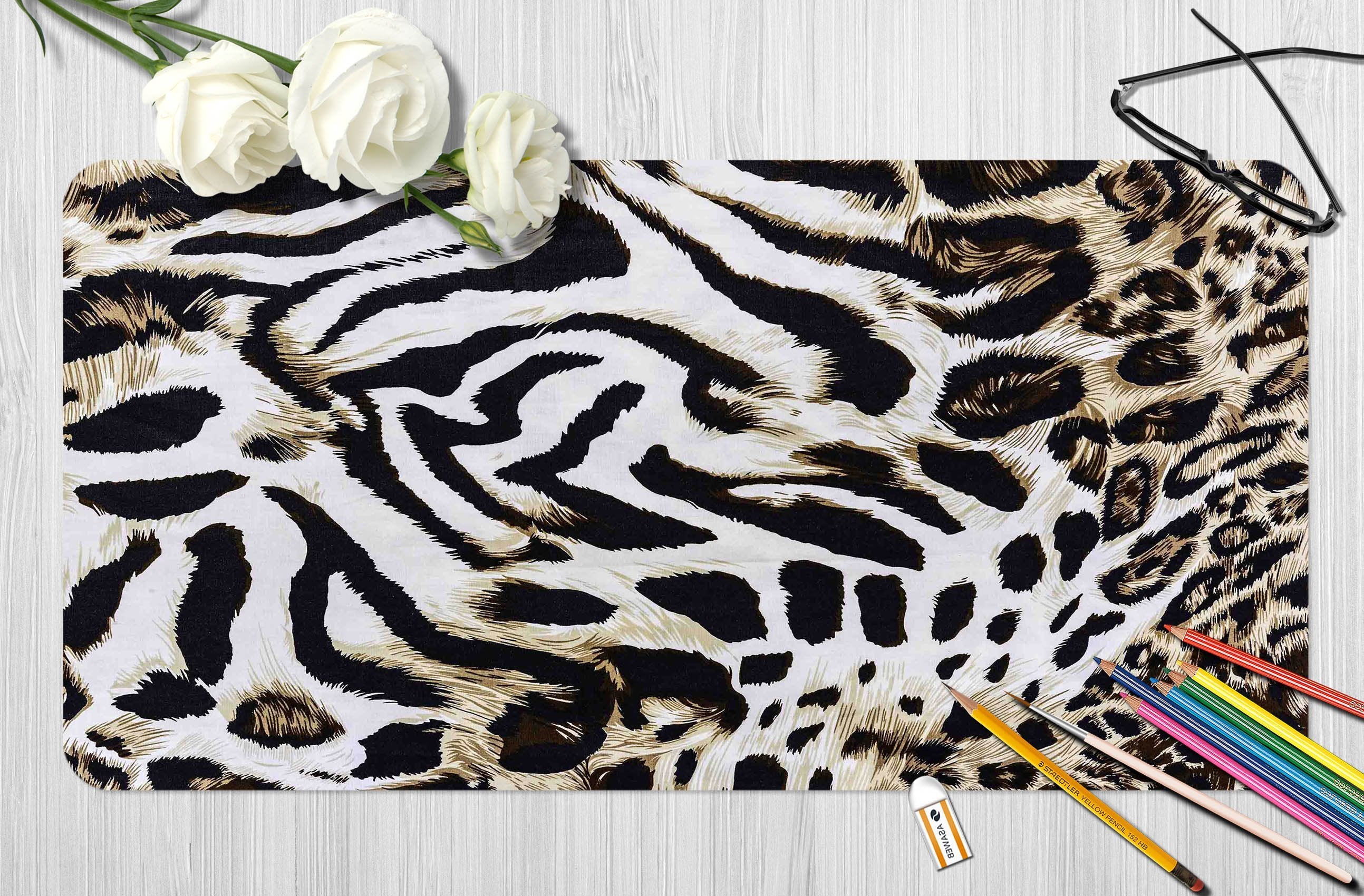 3D Leopard Grain 137 Desk Mat Mat AJ Creativity Home
