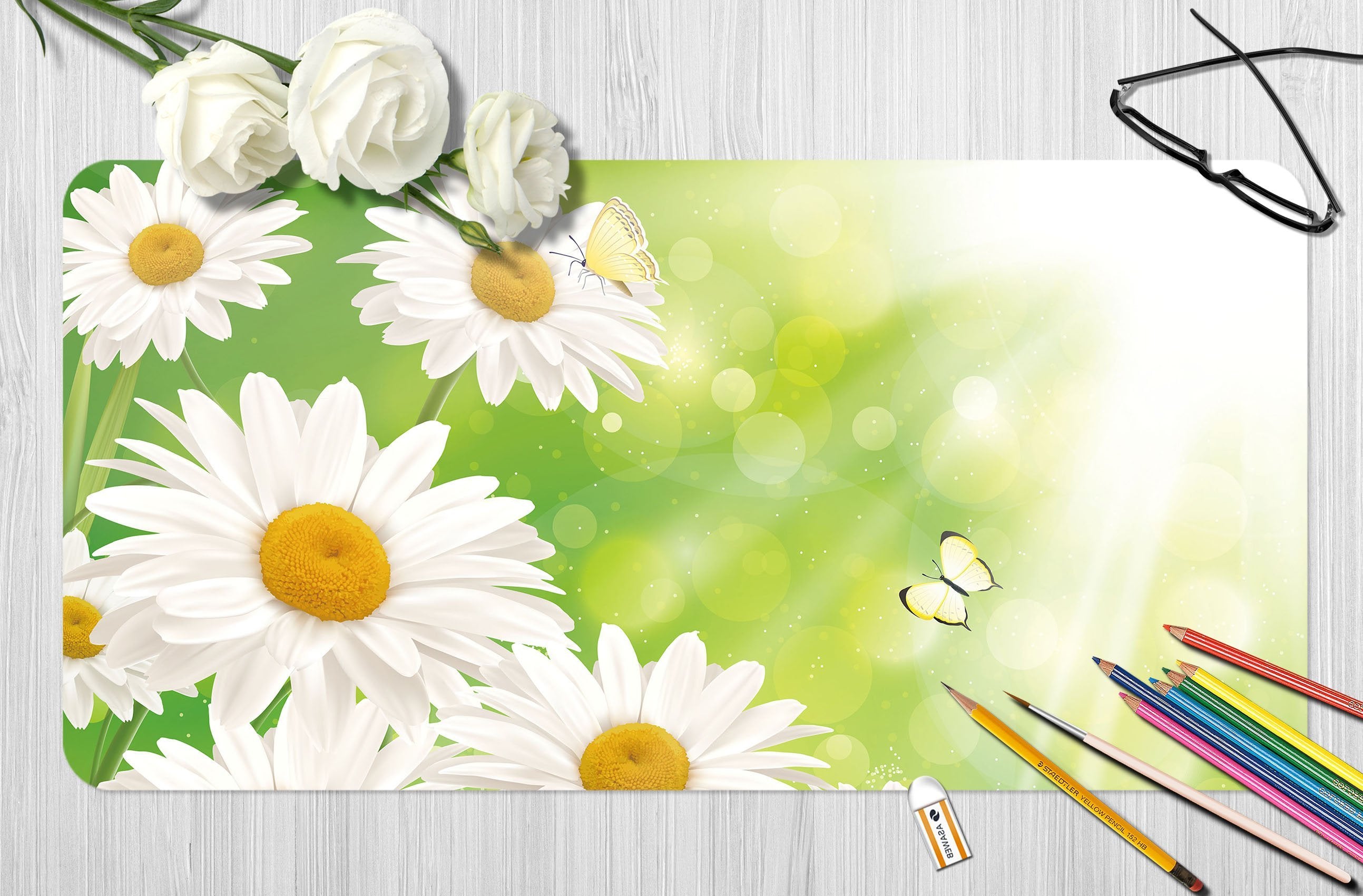 3D Sunshine Chrysanthemum 112 Desk Mat Mat AJ Creativity Home