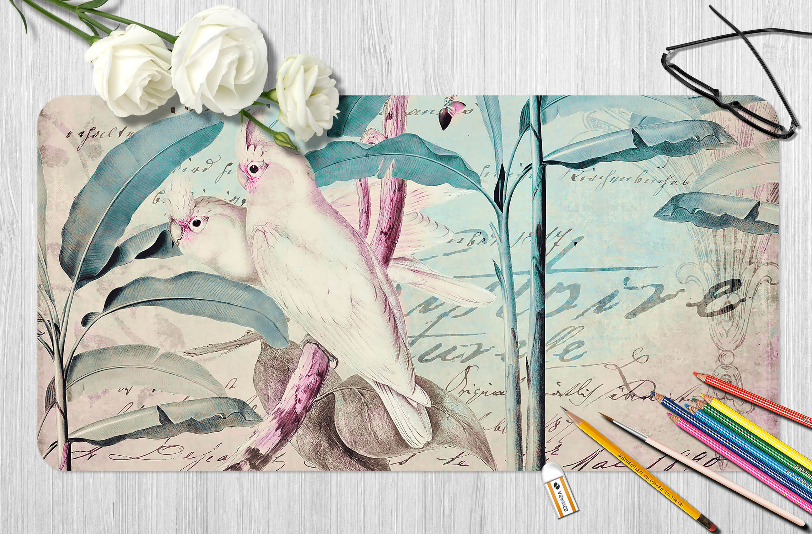 3D Branch Bird 5233 Andrea Haase Desk Mat