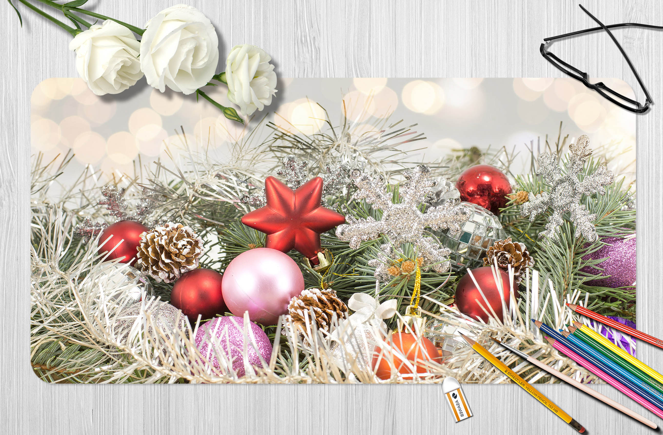 3D Branches Pendant 53180 Christmas Desk Mat Xmas