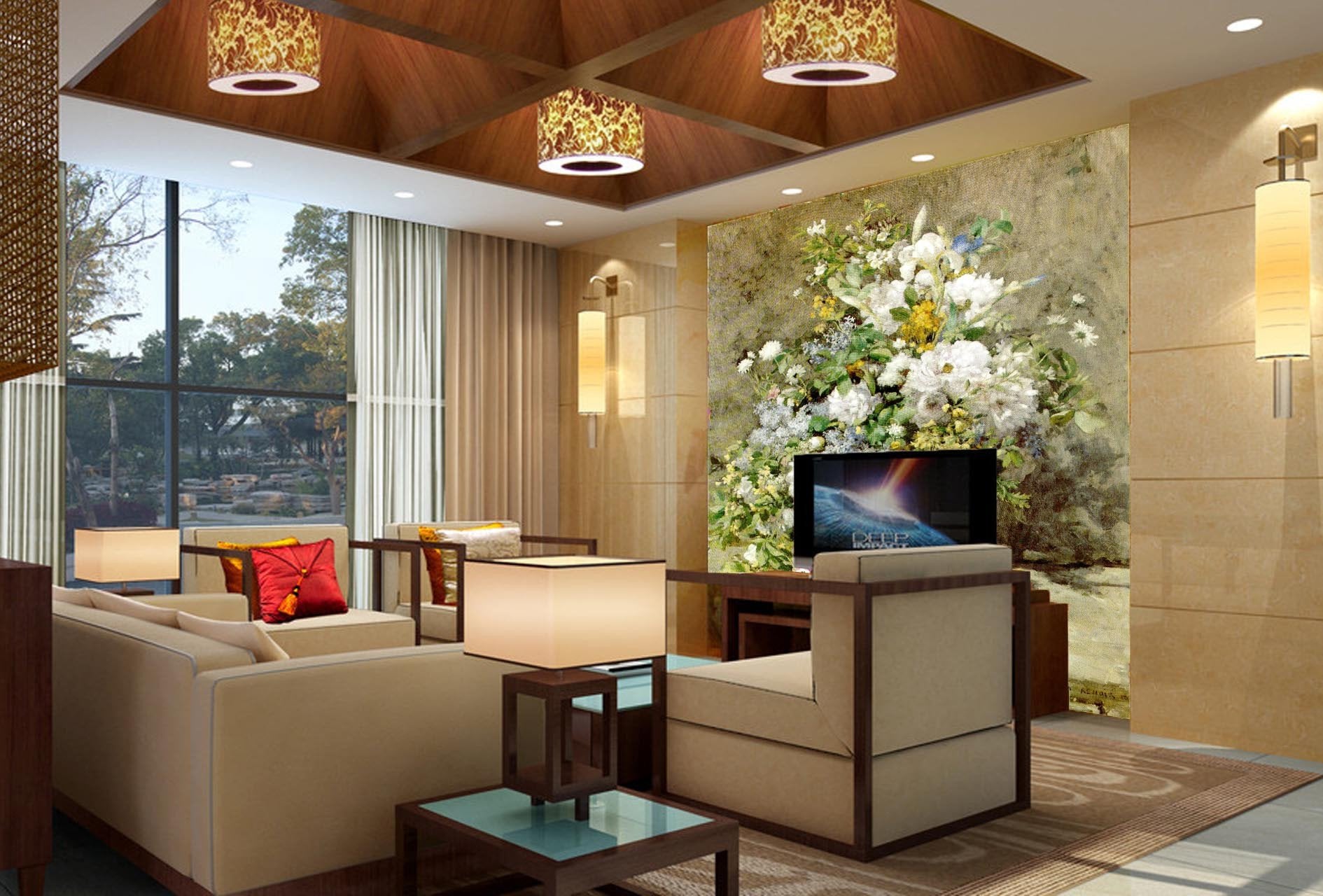 Fresh Flowers Vase Wallpaper AJ Wallpaper