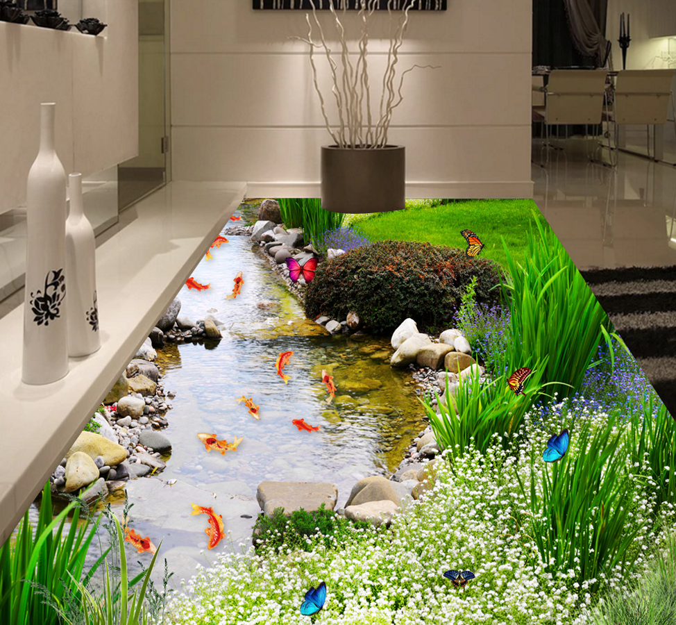 3D Grass Pond 552 Floor Mural Wallpaper Murals Rug & Mat Print Epoxy waterproof bath floor