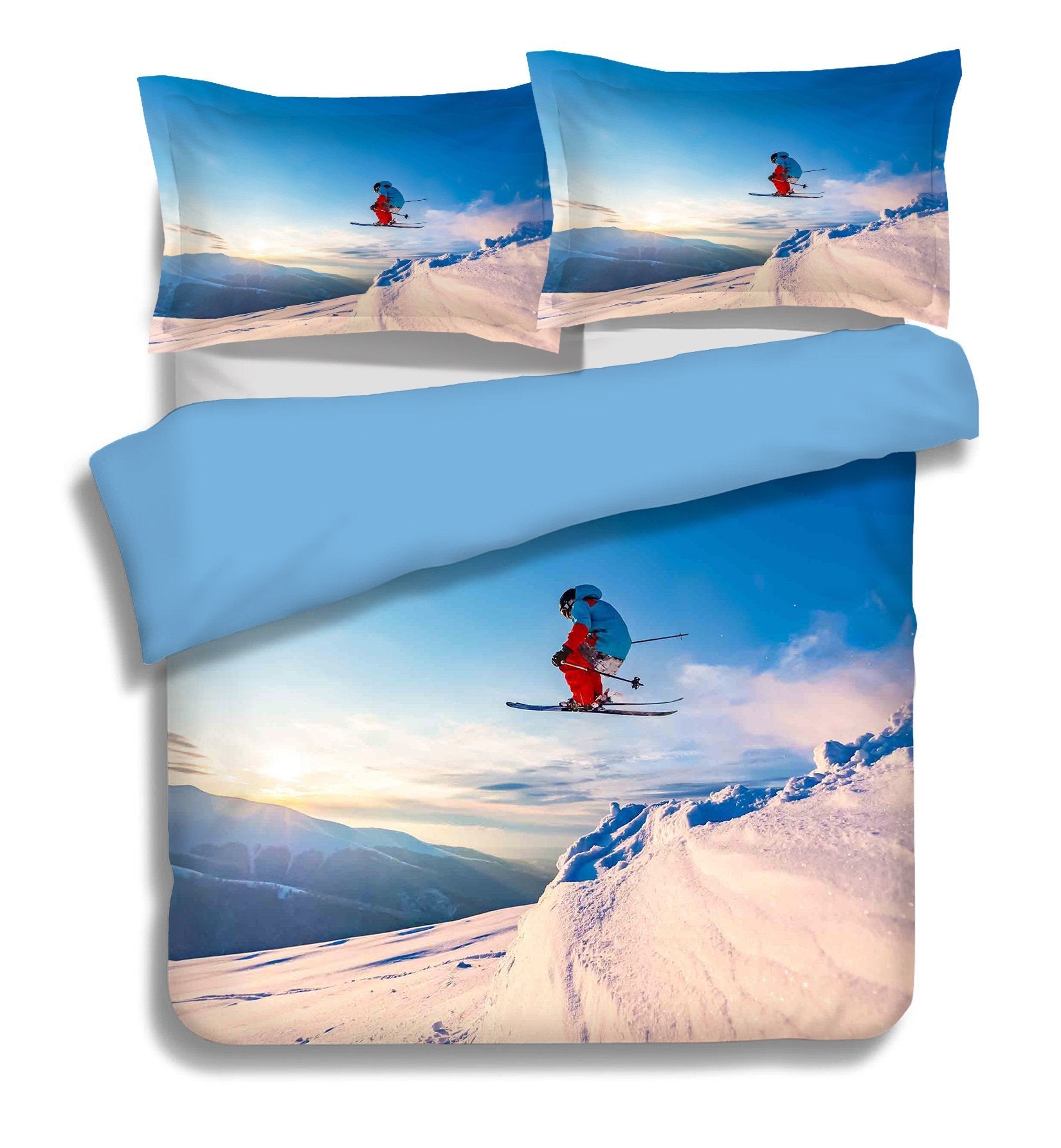 3D Sky Skiing 064 Bed Pillowcases Quilt Wallpaper AJ Wallpaper