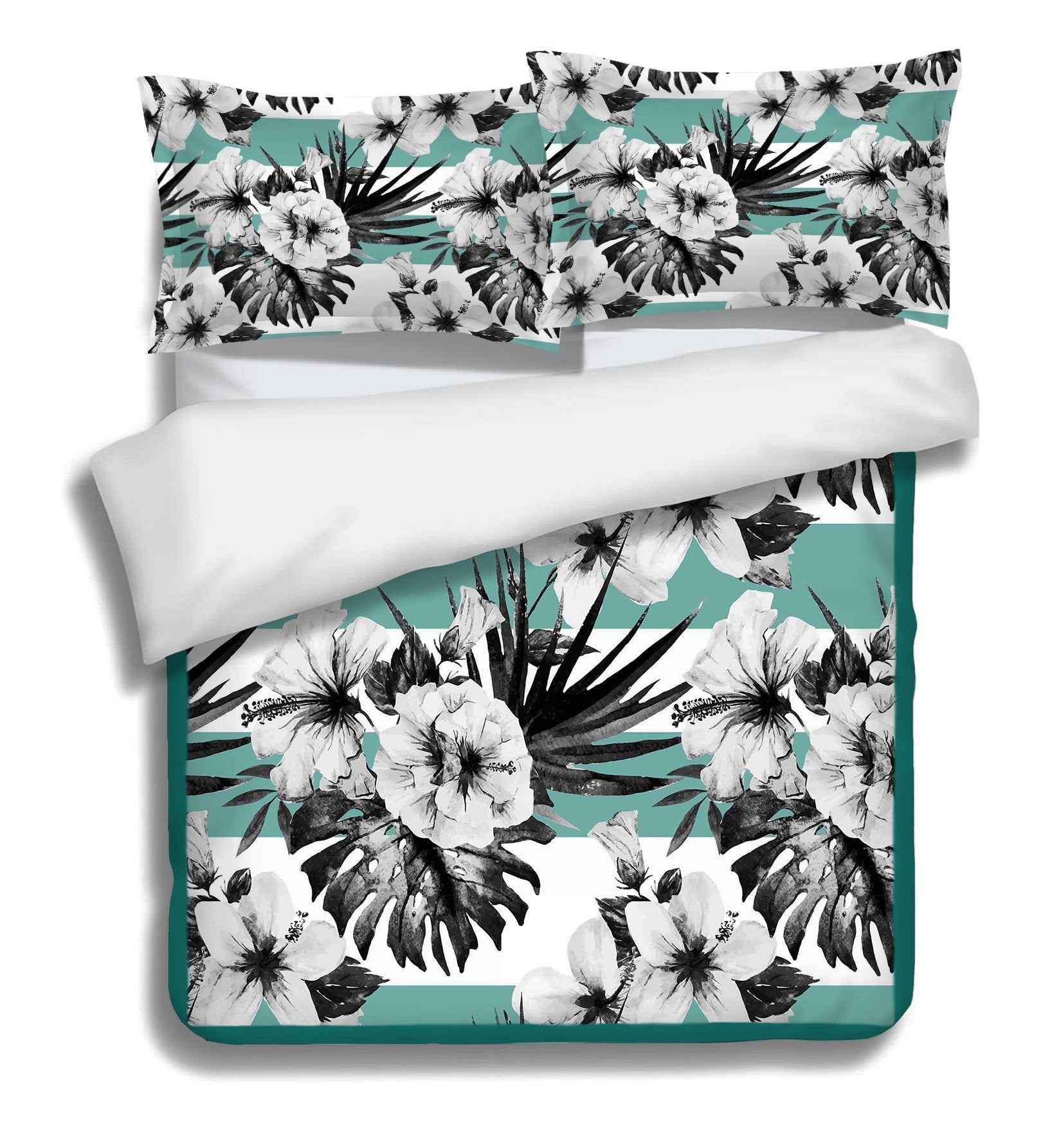 3D Black Flower 054 Bed Pillowcases Quilt Wallpaper AJ Wallpaper