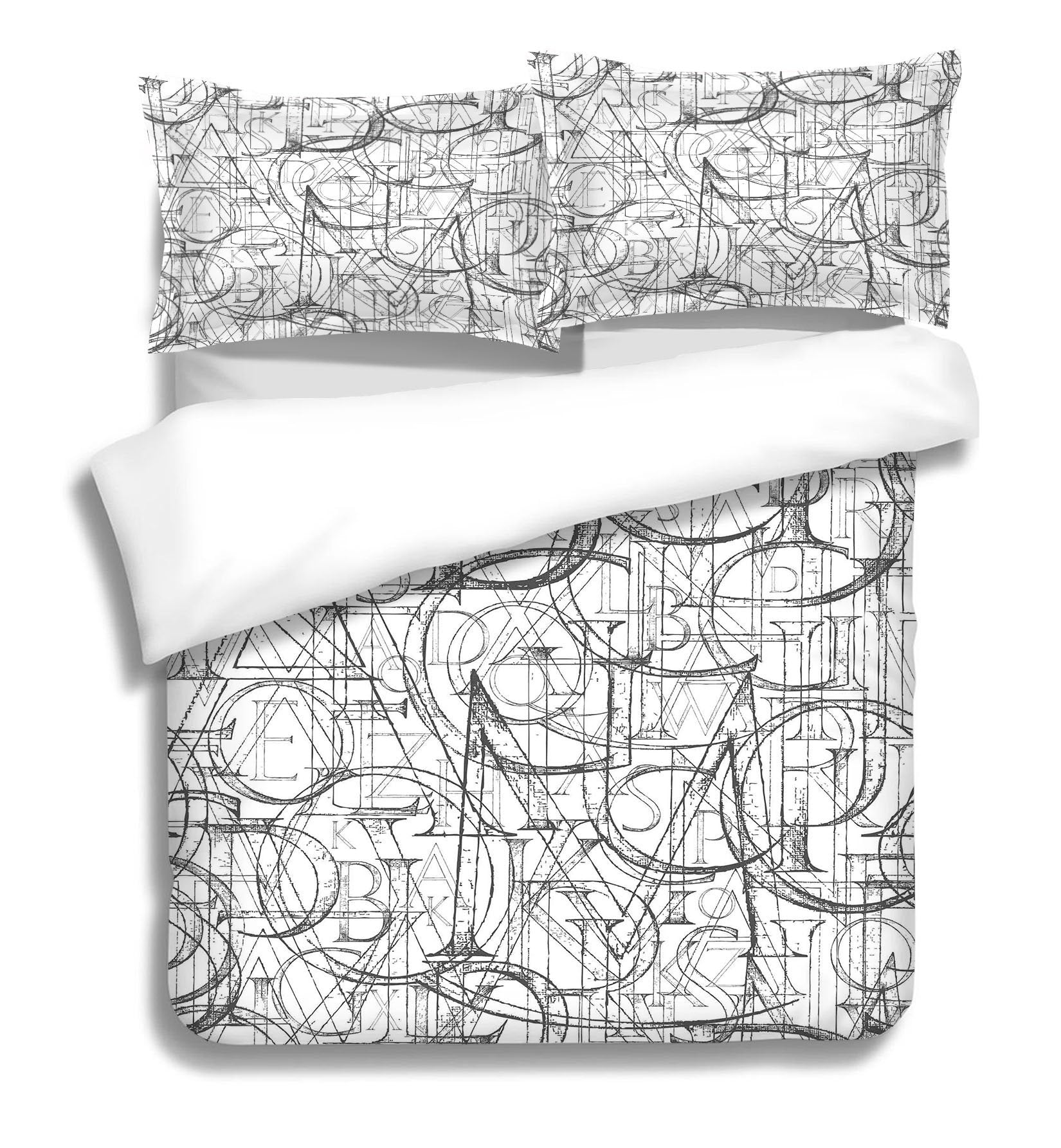 3D Alphabet Line 051 Bed Pillowcases Quilt Wallpaper AJ Wallpaper