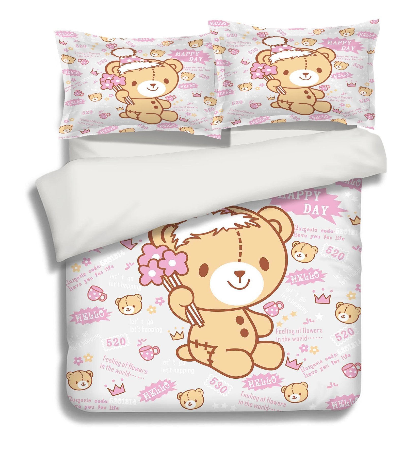 3D Lovely Bear Doll 331 Bed Pillowcases Quilt Wallpaper AJ Wallpaper