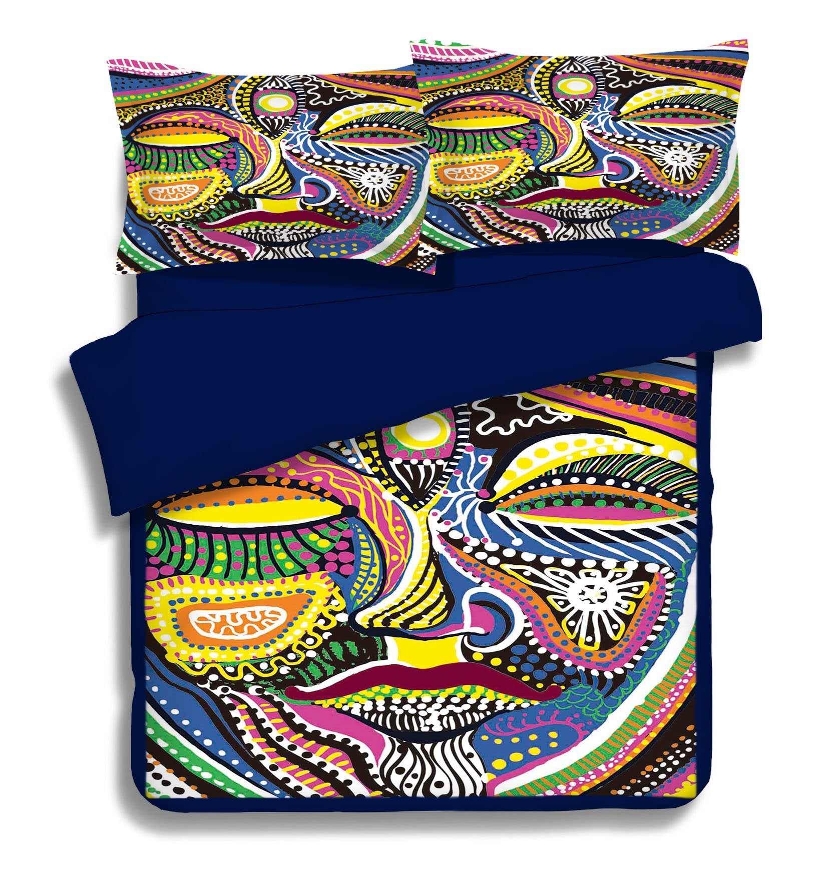 3D Colorful Face 100 Bed Pillowcases Quilt Wallpaper AJ Wallpaper