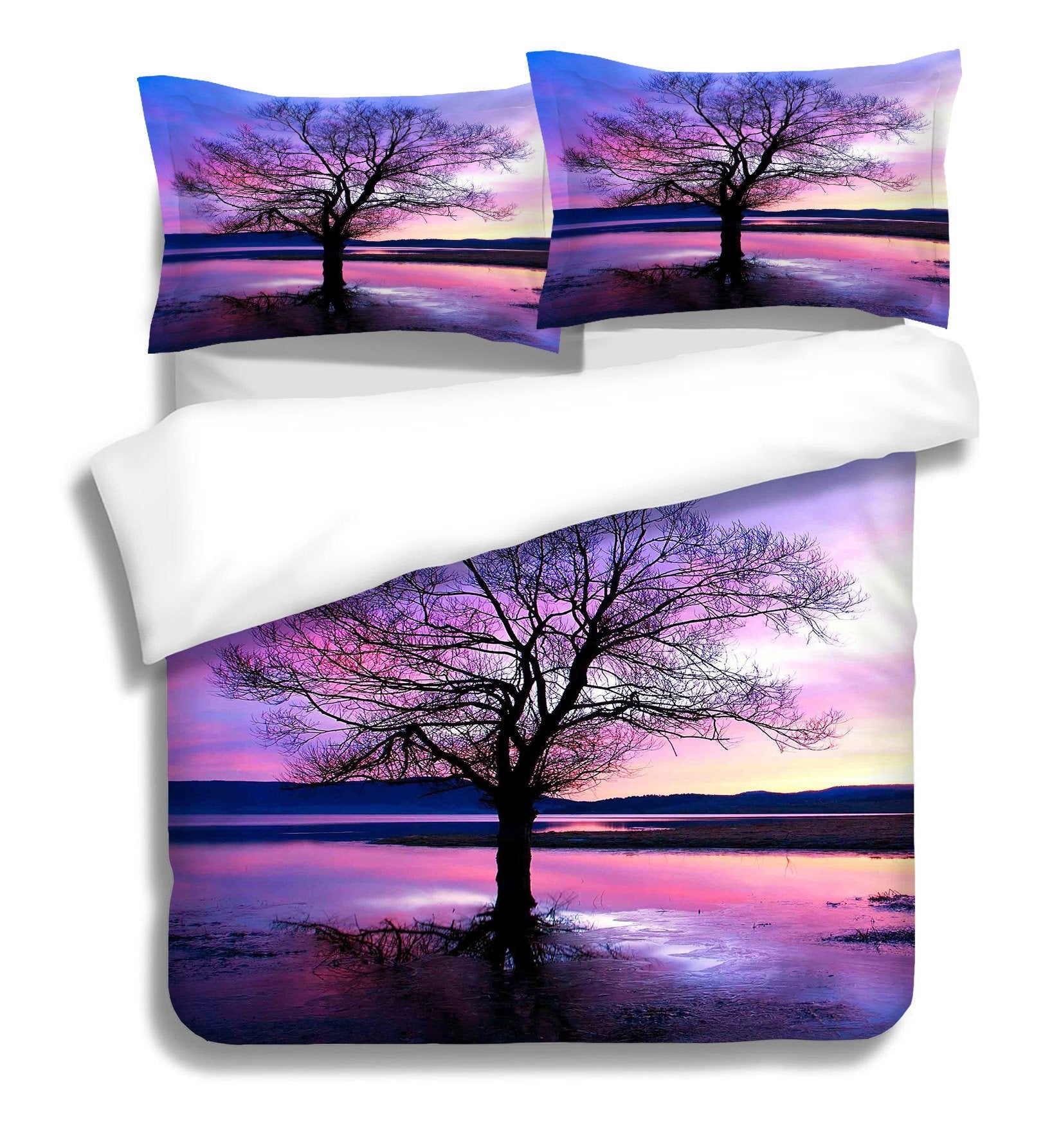 3D Back Shadow Tree 179 Bed Pillowcases Quilt Wallpaper AJ Wallpaper