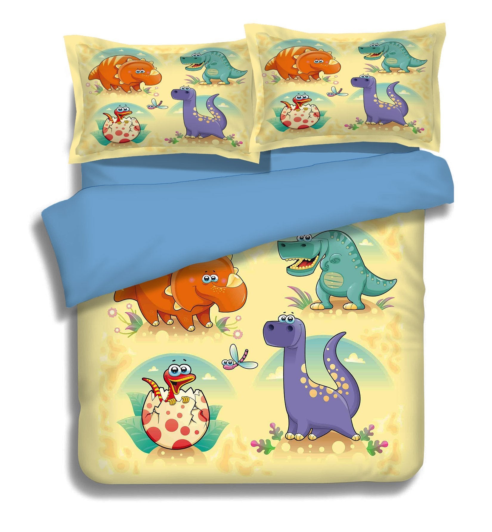 3D Dinosaur Cartoon 051 Bed Pillowcases Quilt Wallpaper AJ Wallpaper