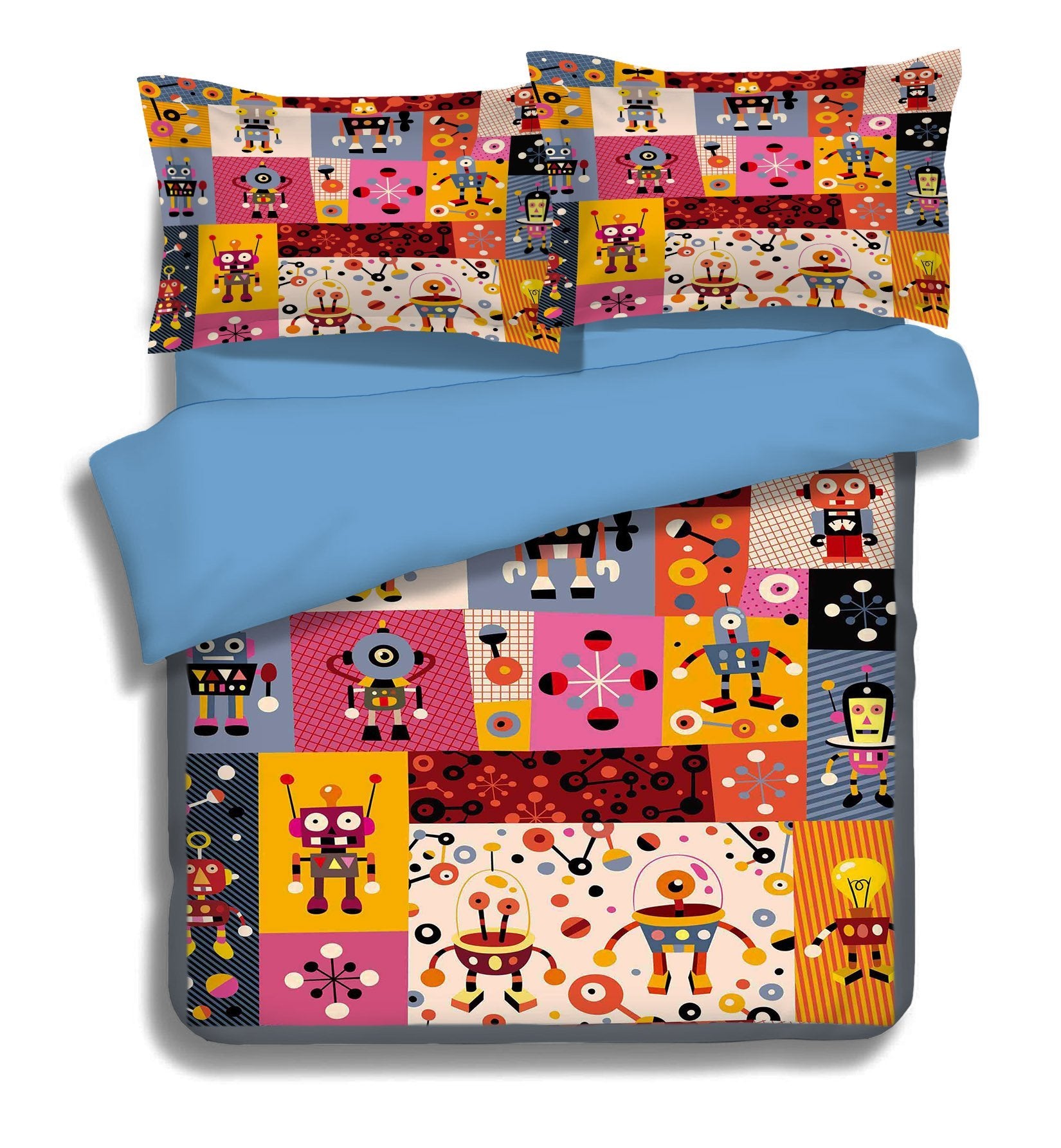 3D Colorful Robot 085 Bed Pillowcases Quilt Wallpaper AJ Wallpaper