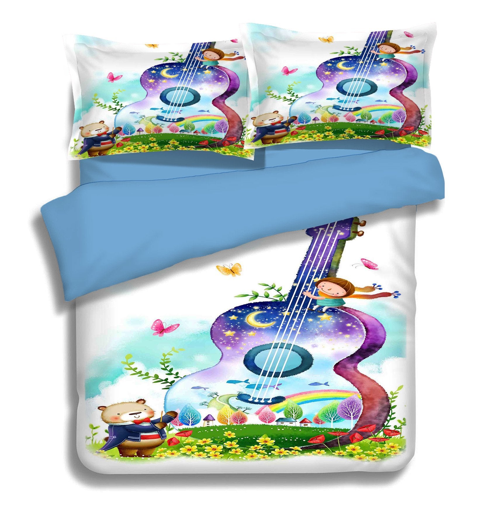 3D Big Guitar 033 Bed Pillowcases Quilt Wallpaper AJ Wallpaper