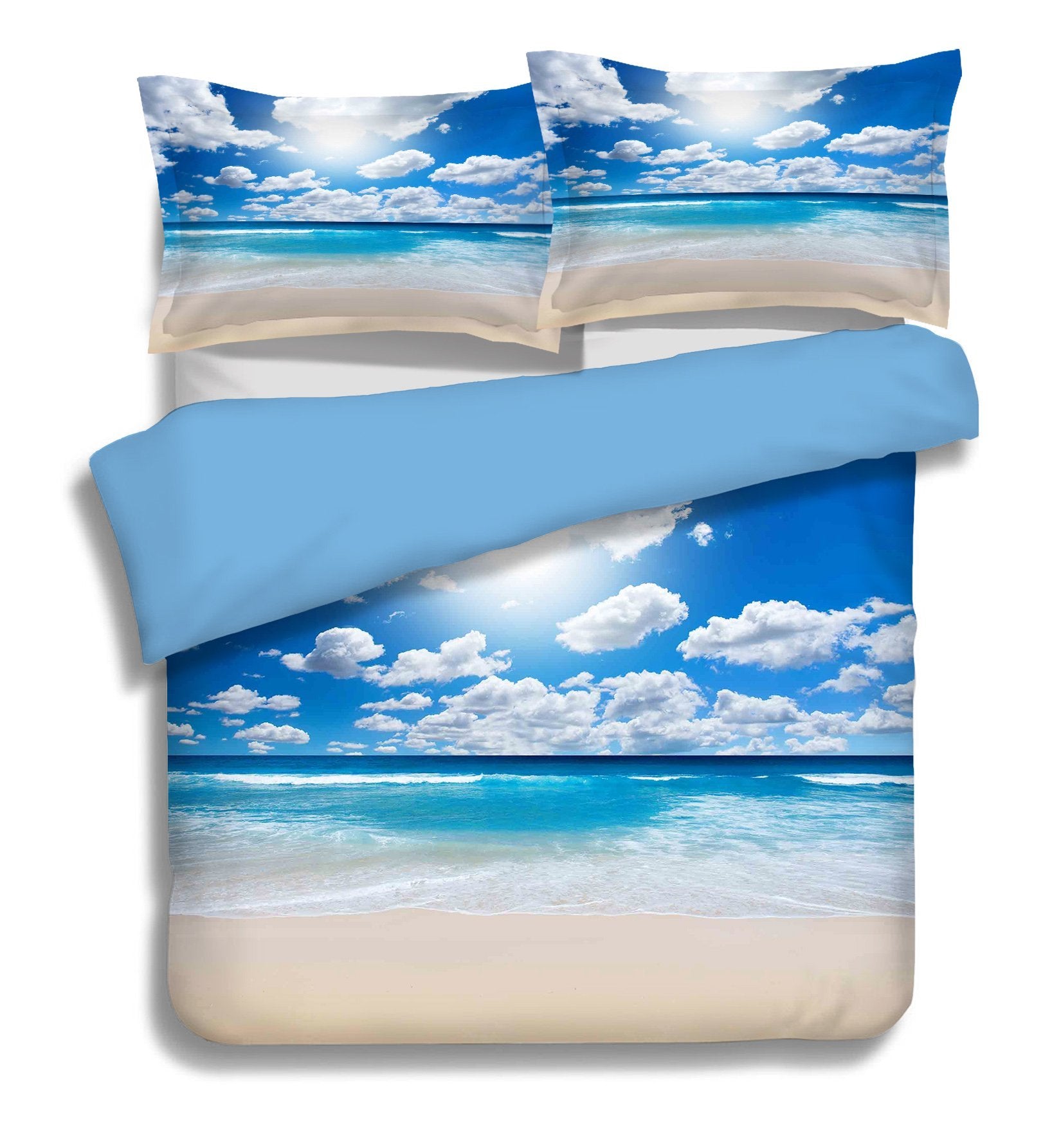 3D Sunlight White Clouds 174 Bed Pillowcases Quilt Wallpaper AJ Wallpaper