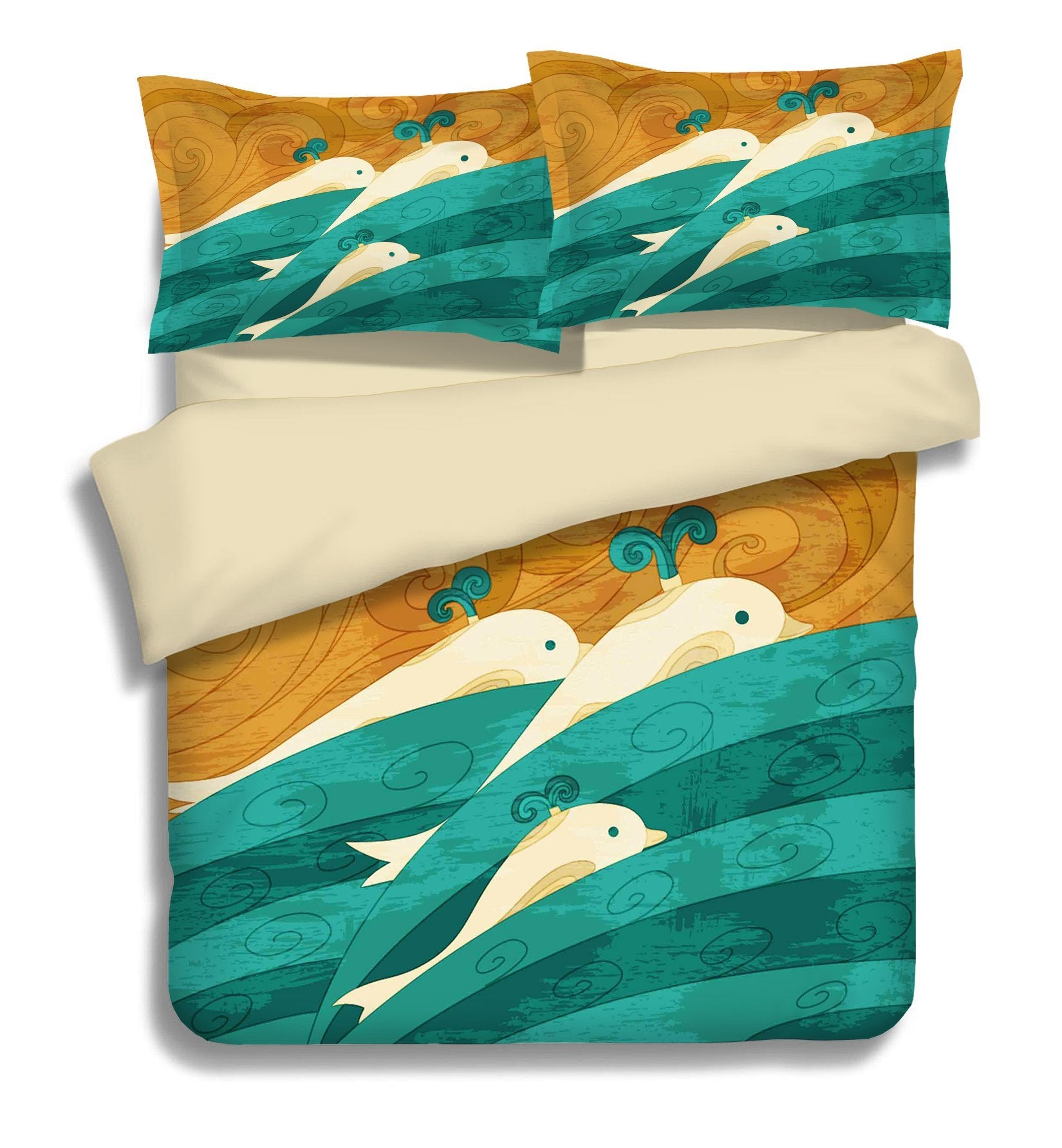 3D Ocean Dolphins Painting 228 Bed Pillowcases Quilt Wallpaper AJ Wallpaper