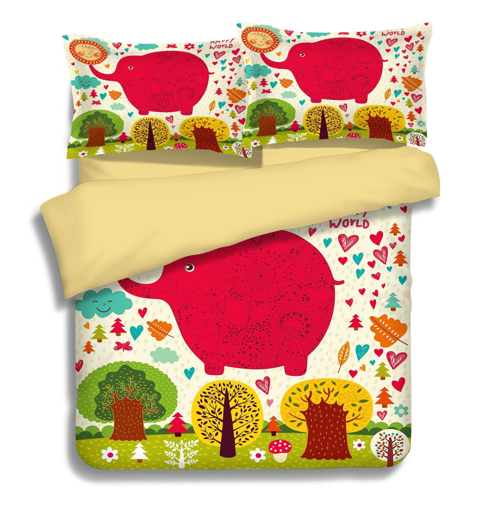 3D Elephant Pattern 339 Bed Pillowcases Quilt Wallpaper AJ Wallpaper