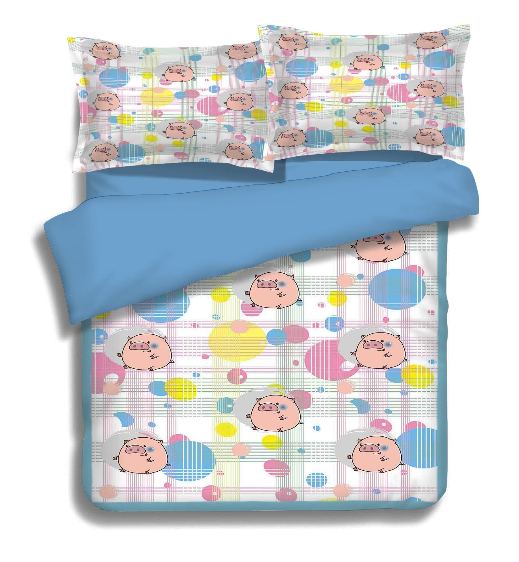3D Piggy Cartoon 098 Bed Pillowcases Quilt Wallpaper AJ Wallpaper