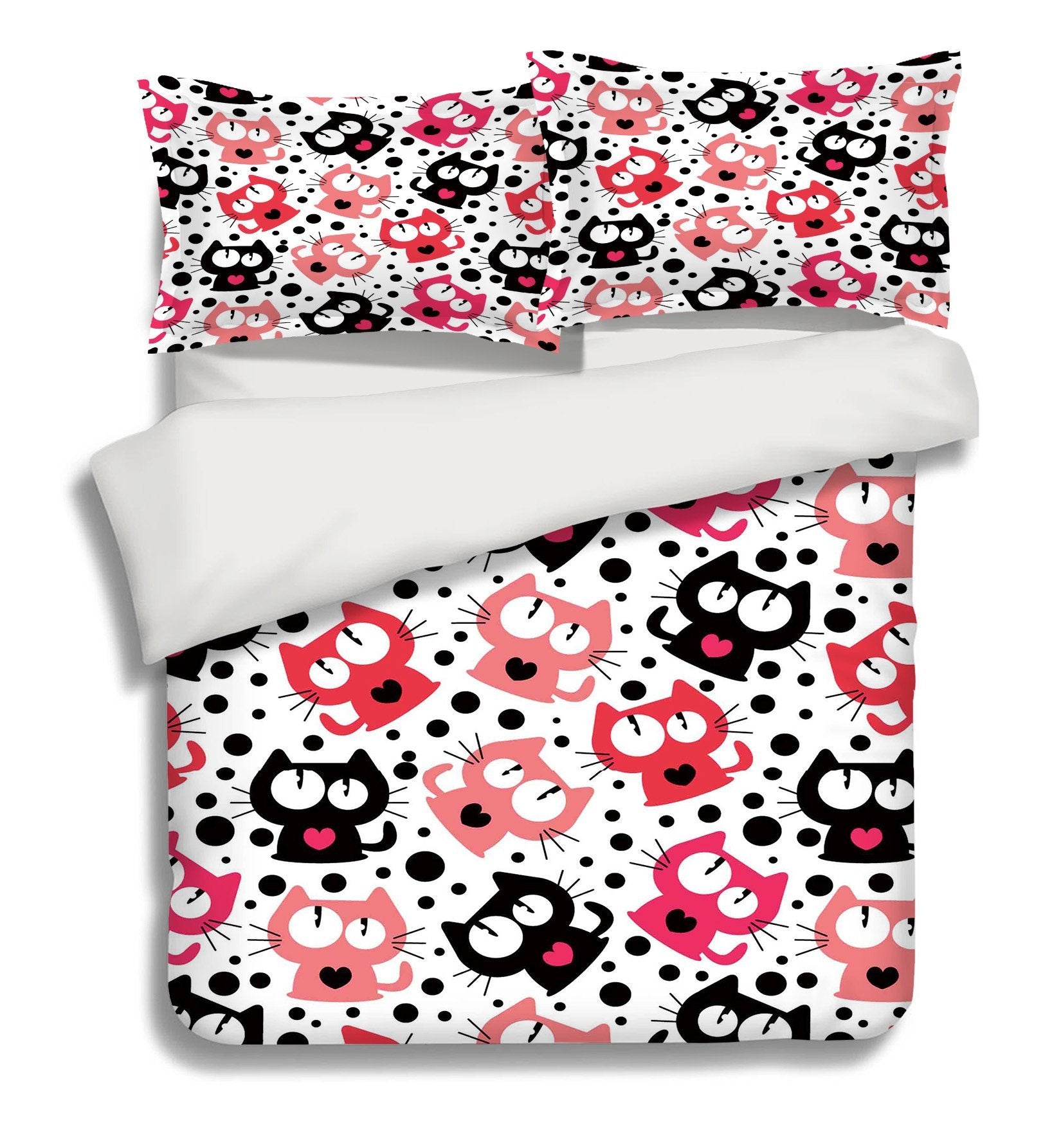 3D Cats Dots Pattern 324 Bed Pillowcases Quilt Wallpaper AJ Wallpaper