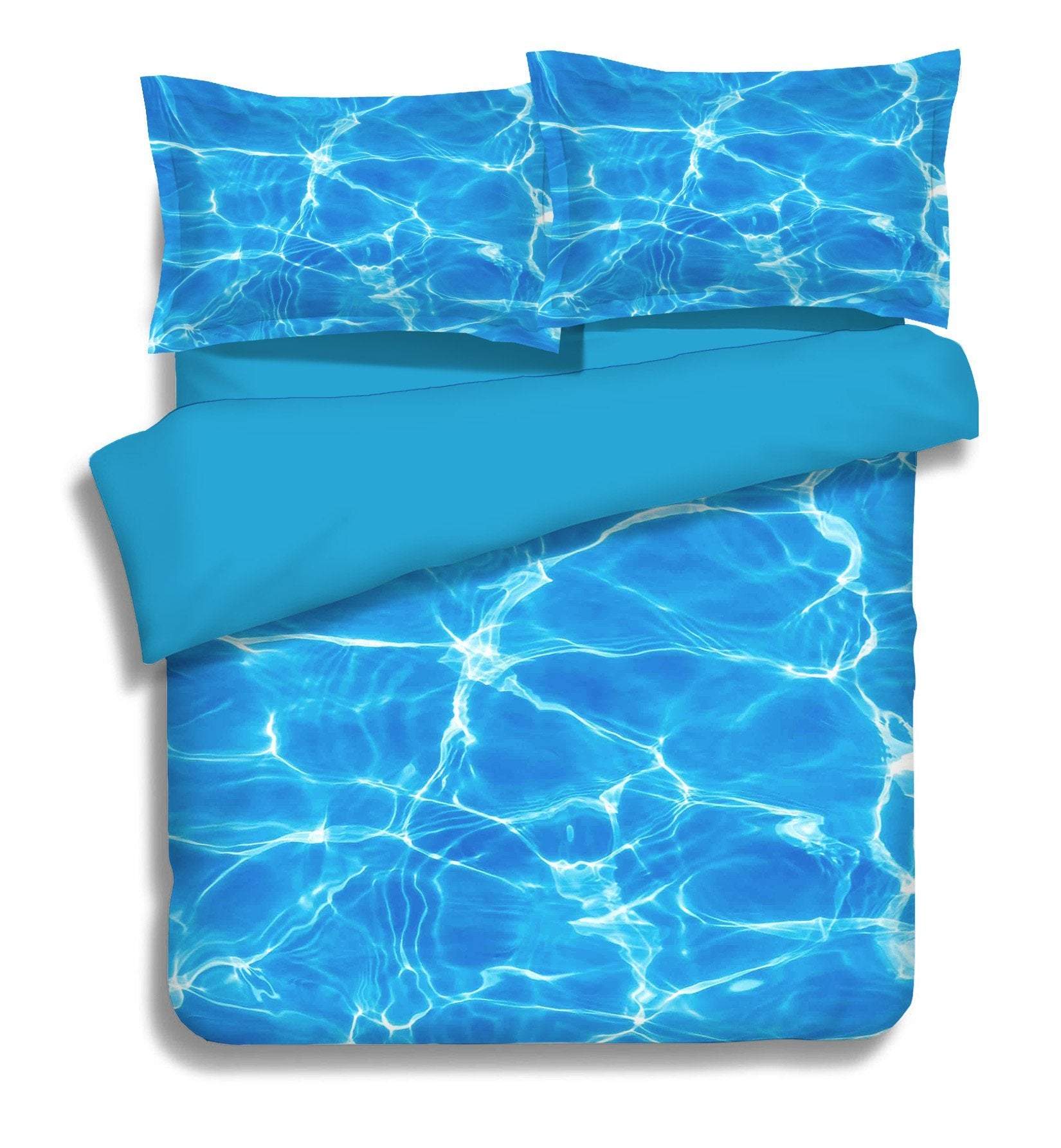 3D Blue Shiny Water 256 Bed Pillowcases Quilt Wallpaper AJ Wallpaper