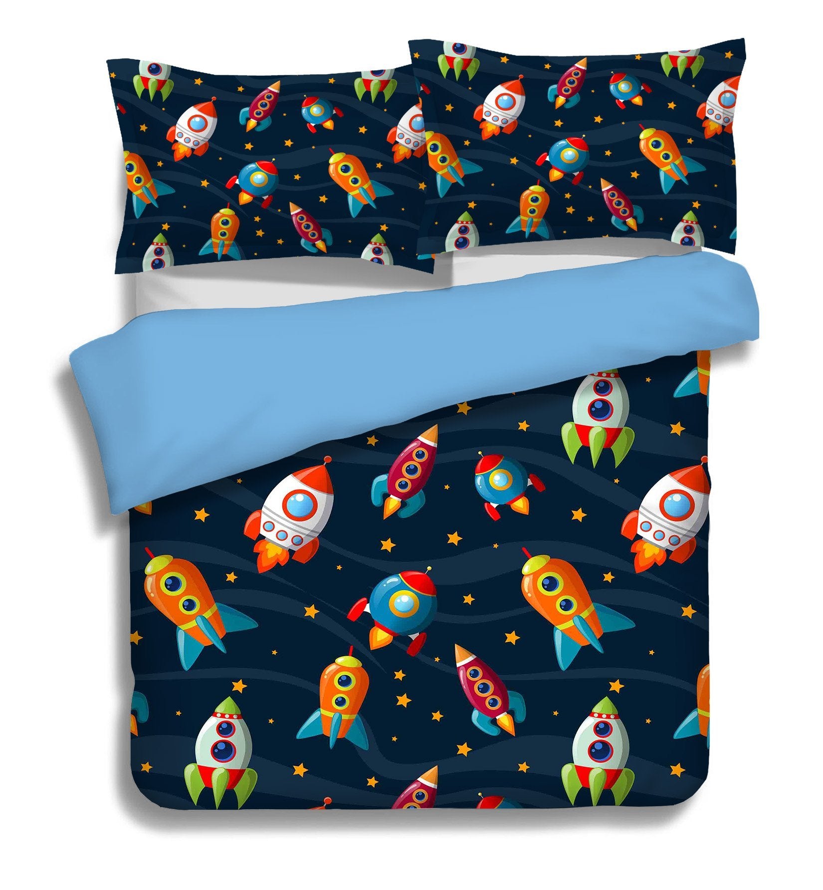 3D Rocket Stars 053 Bed Pillowcases Quilt Wallpaper AJ Wallpaper