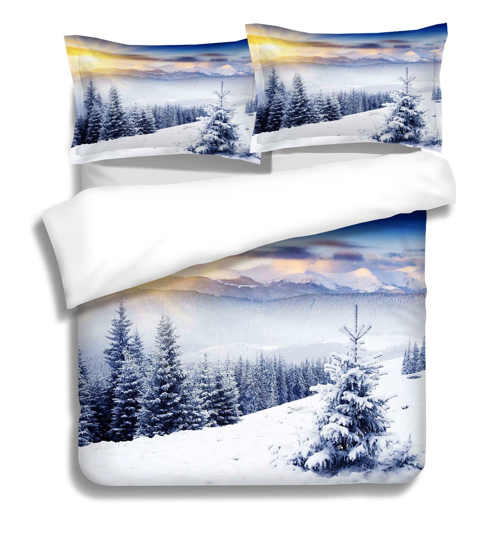 3D Sunset Snow 104 Bed Pillowcases Quilt Wallpaper AJ Wallpaper