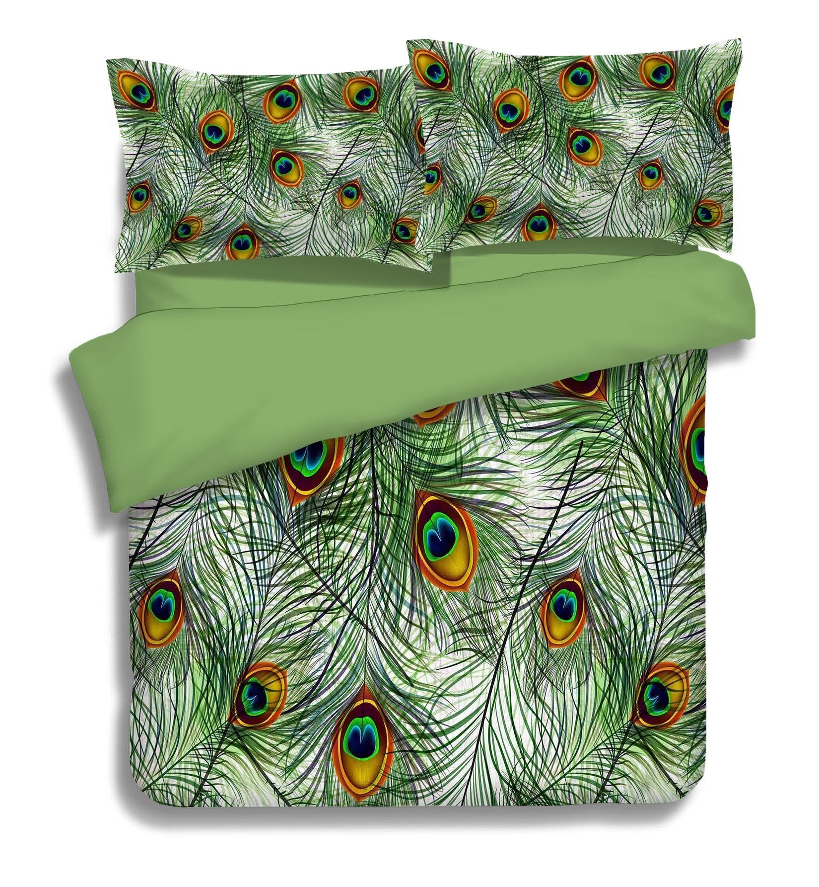 3D Peacock Tail Feathers 327 Bed Pillowcases Quilt Wallpaper AJ Wallpaper
